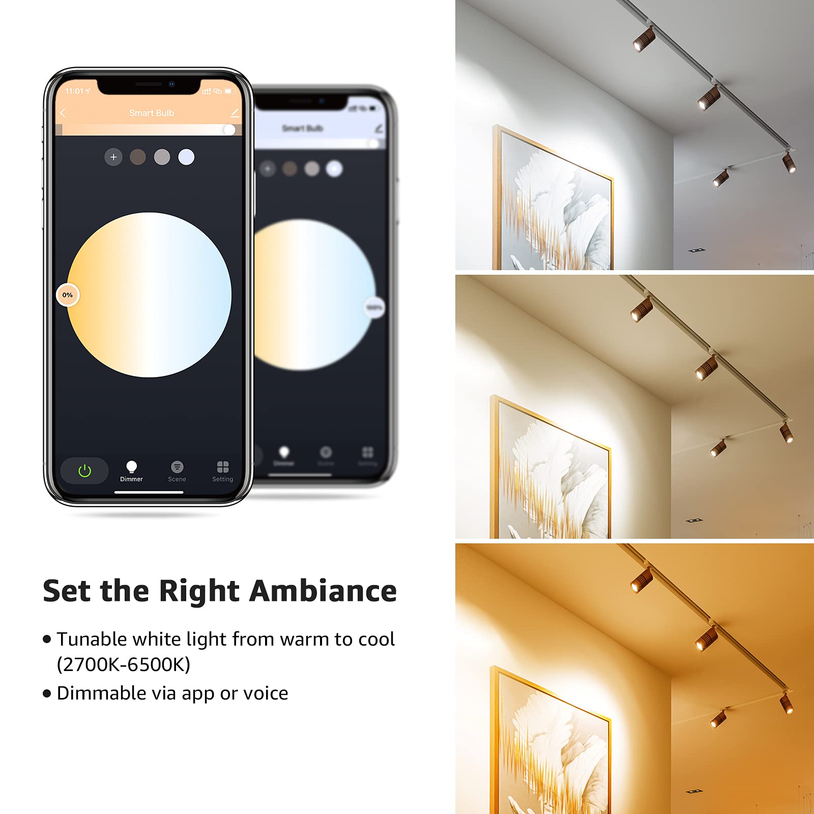 Lepro GU10 Smart LED Light Bulbs, Dimmable, Tunable White (2700K-6500K), Compatible with Alexa & Google Assistant, Pack of 2