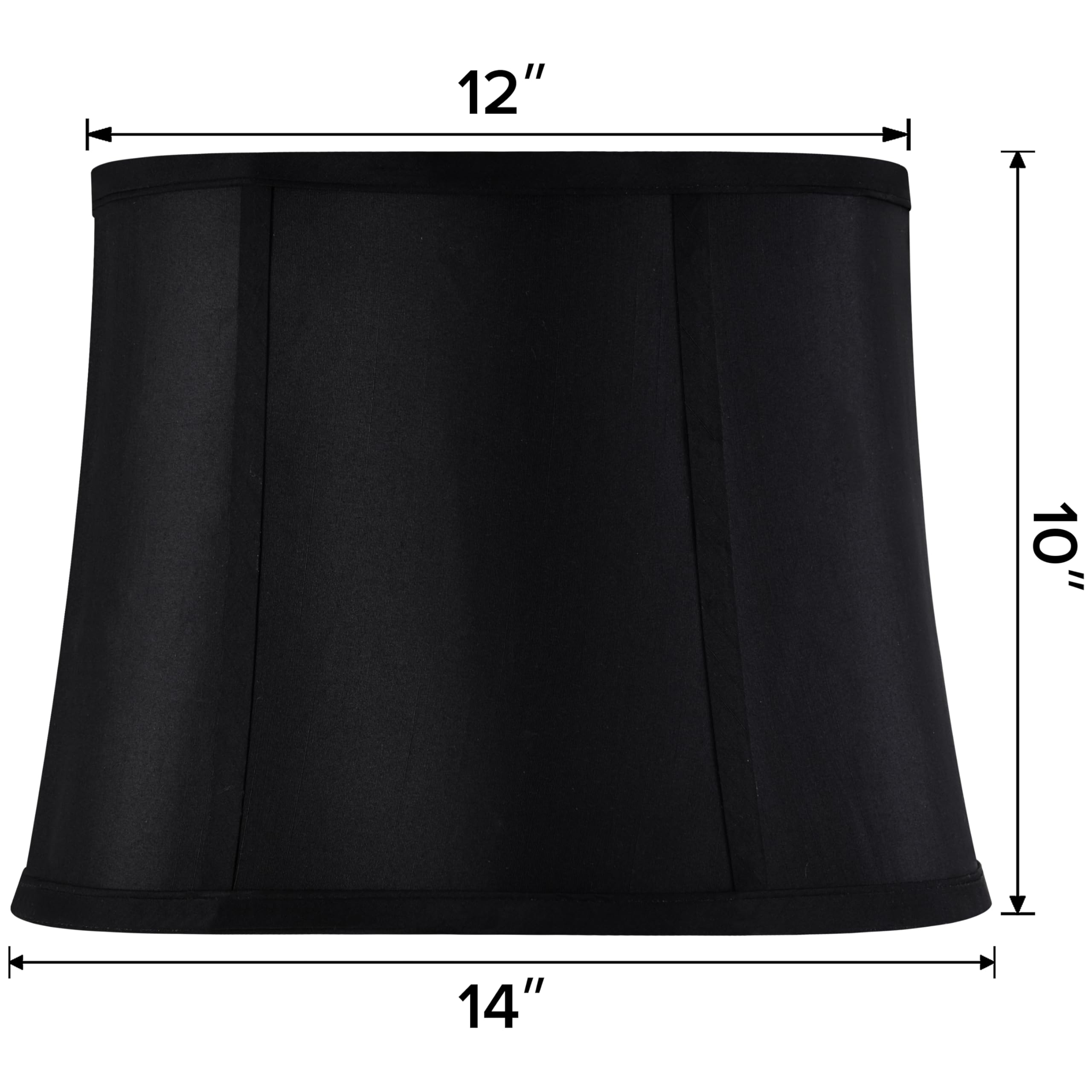 Goso Black Lamp Shades Set Of 2 Large Drum Lampshades -12X14X10 Inch (Spider) Foldable Lamp Shade For Floor Lamps Table Lamp Nat