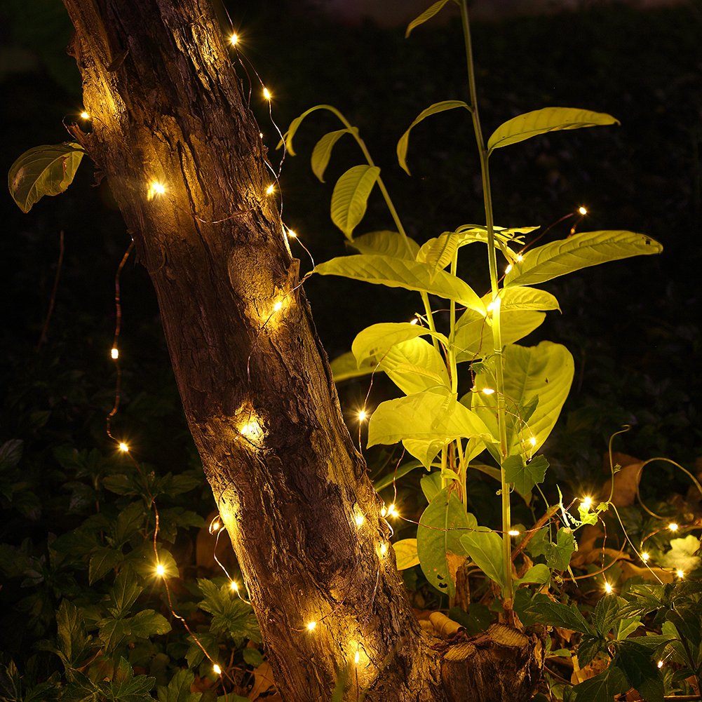 GDEALER 2 Pack 20ft 60 LED Warm White Fairy Lights, Battery Operated with Remote Control & Timer, Waterproof Copper Wire String Lights