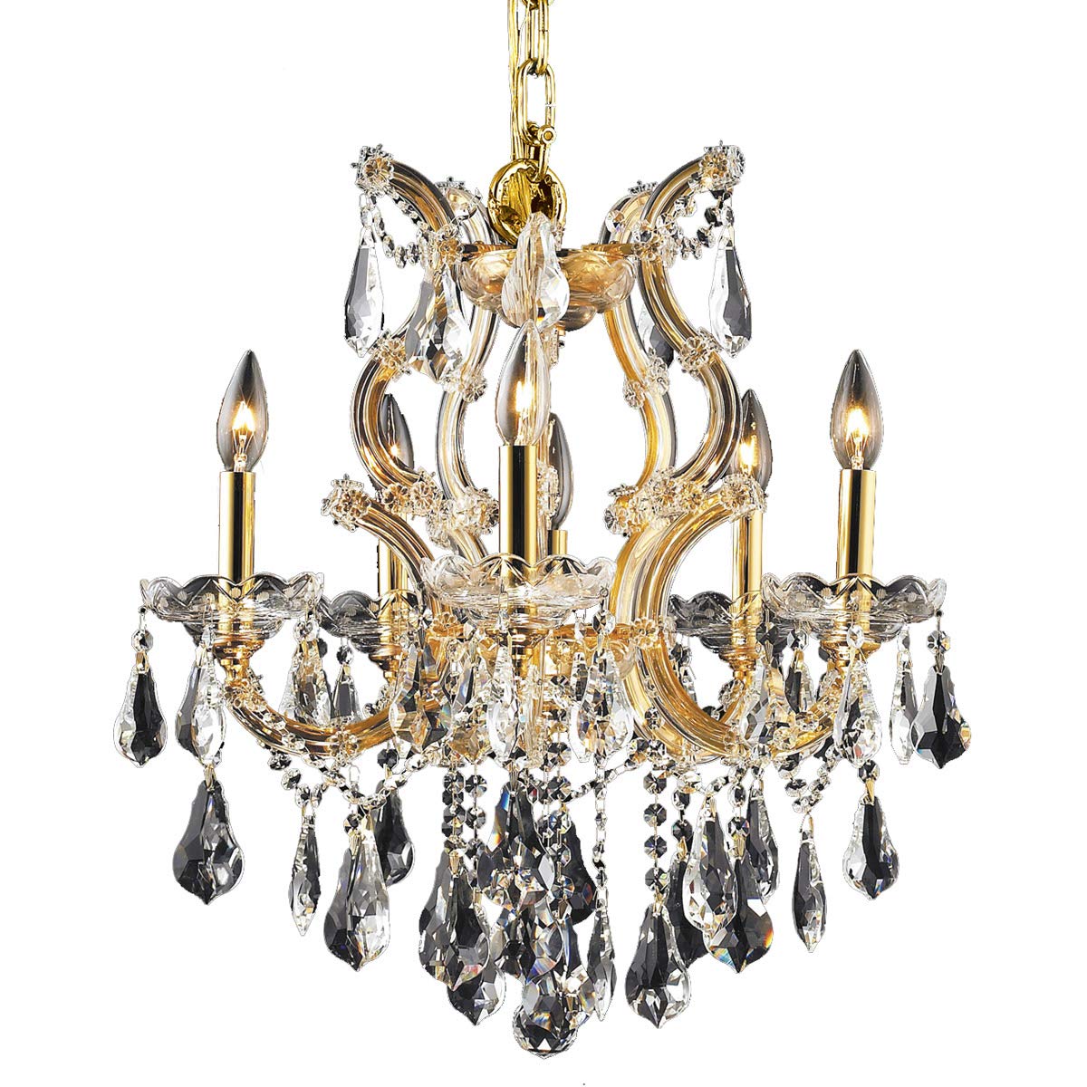 Elegant Lighting Crystal Chandelier 6-Light Gold Finish 25inx20inx20in Model 2801D20G/RC