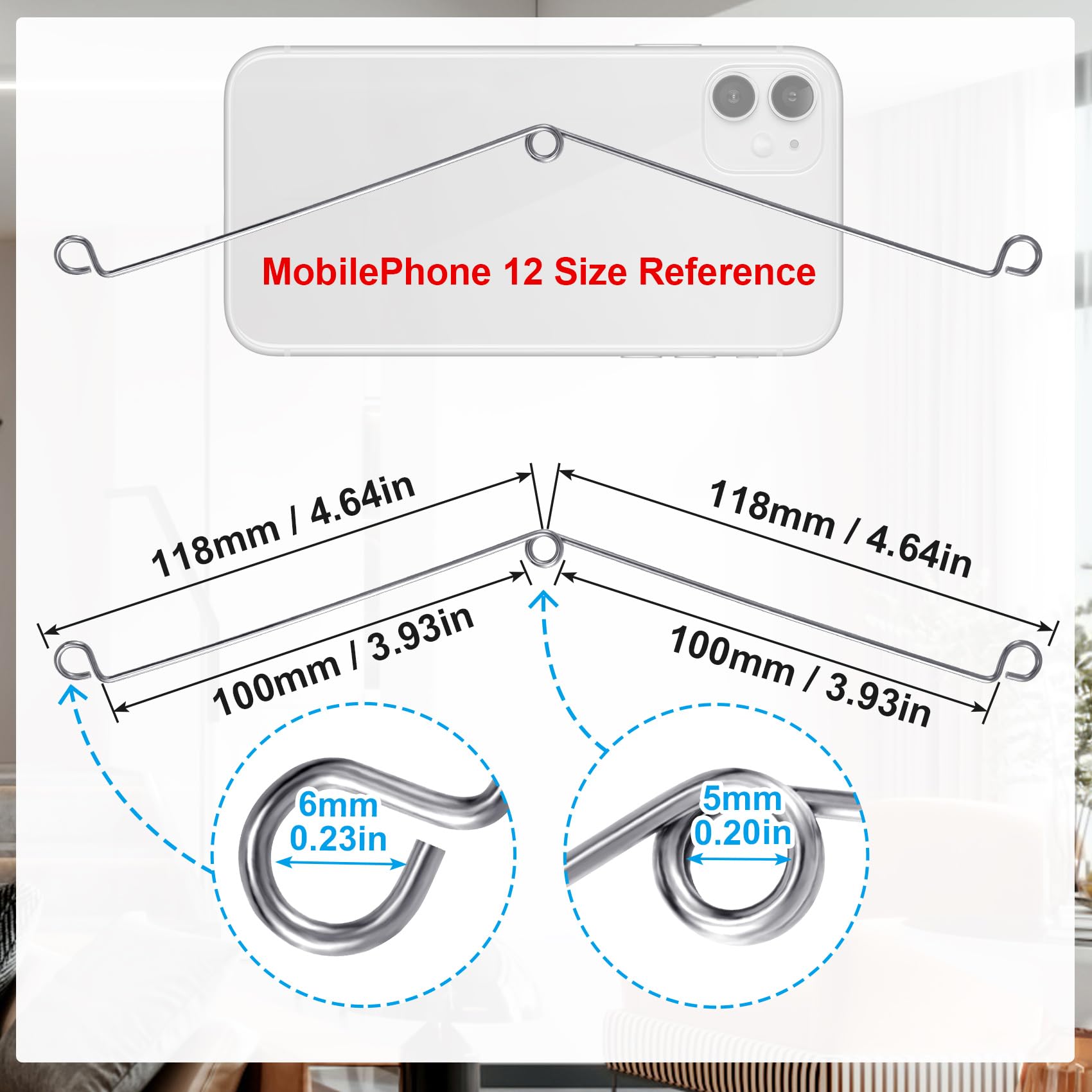 OIIKI 10Pcs Recessed Lighting Spring Clips, Stainless Steel, Silver, Model 4544T1