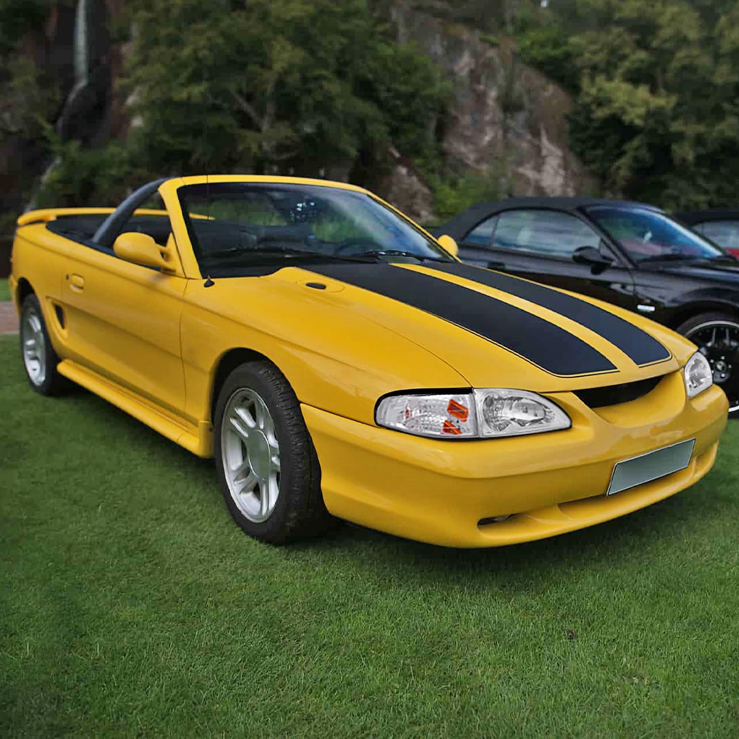 SPEC-D Tuning Euro Clear Diamond Headlights & Corner Lights for 1994-1998 Ford Mustang, Chrome, Left & Right Pair, Model 2LCLH-MST94-RS
