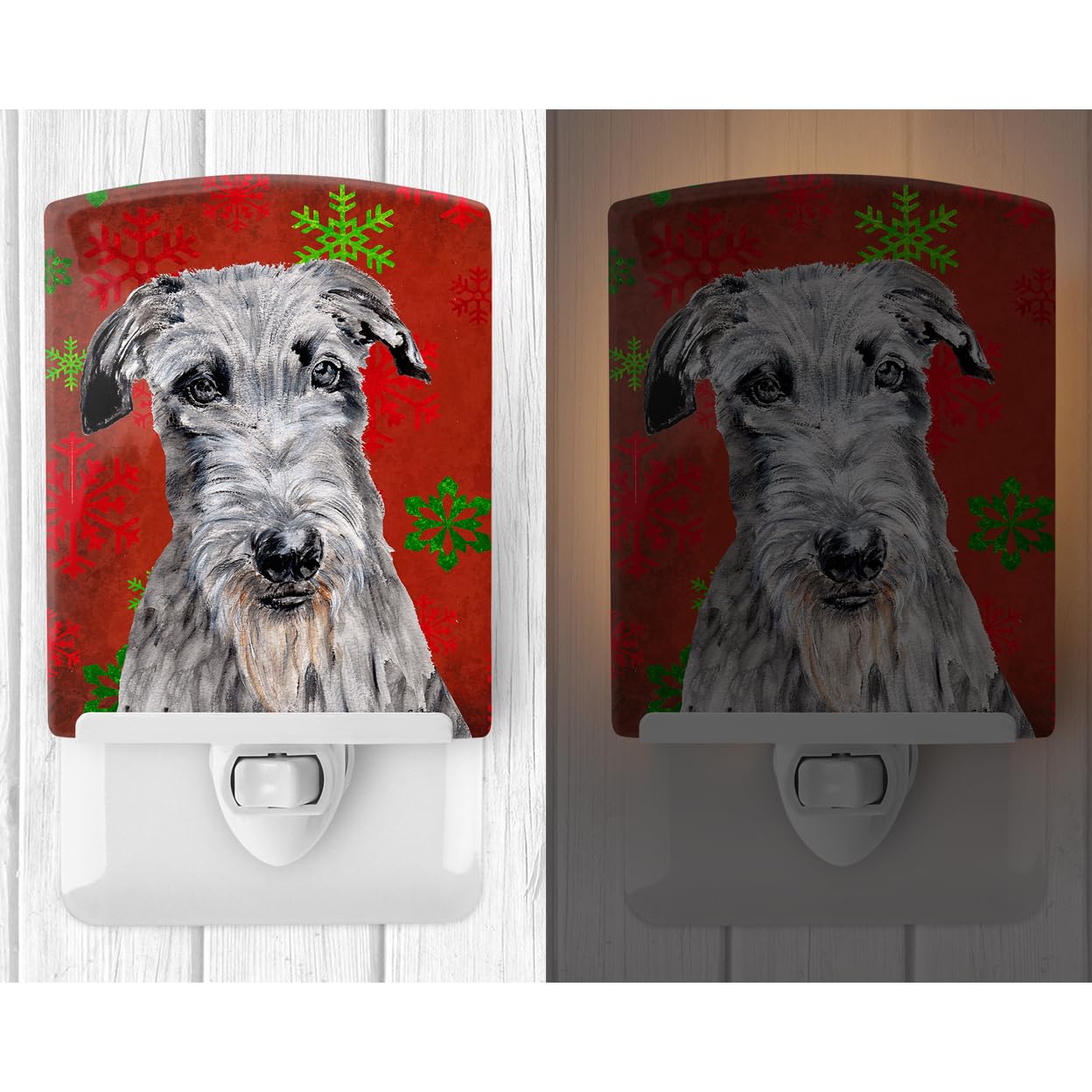 Carolines Treasures Ceramic Night Light, Scottish Deerhound, 6x4x3in, Multicolor, UL-Certified, Ideal for Bedroom, Bathroom, Nursery