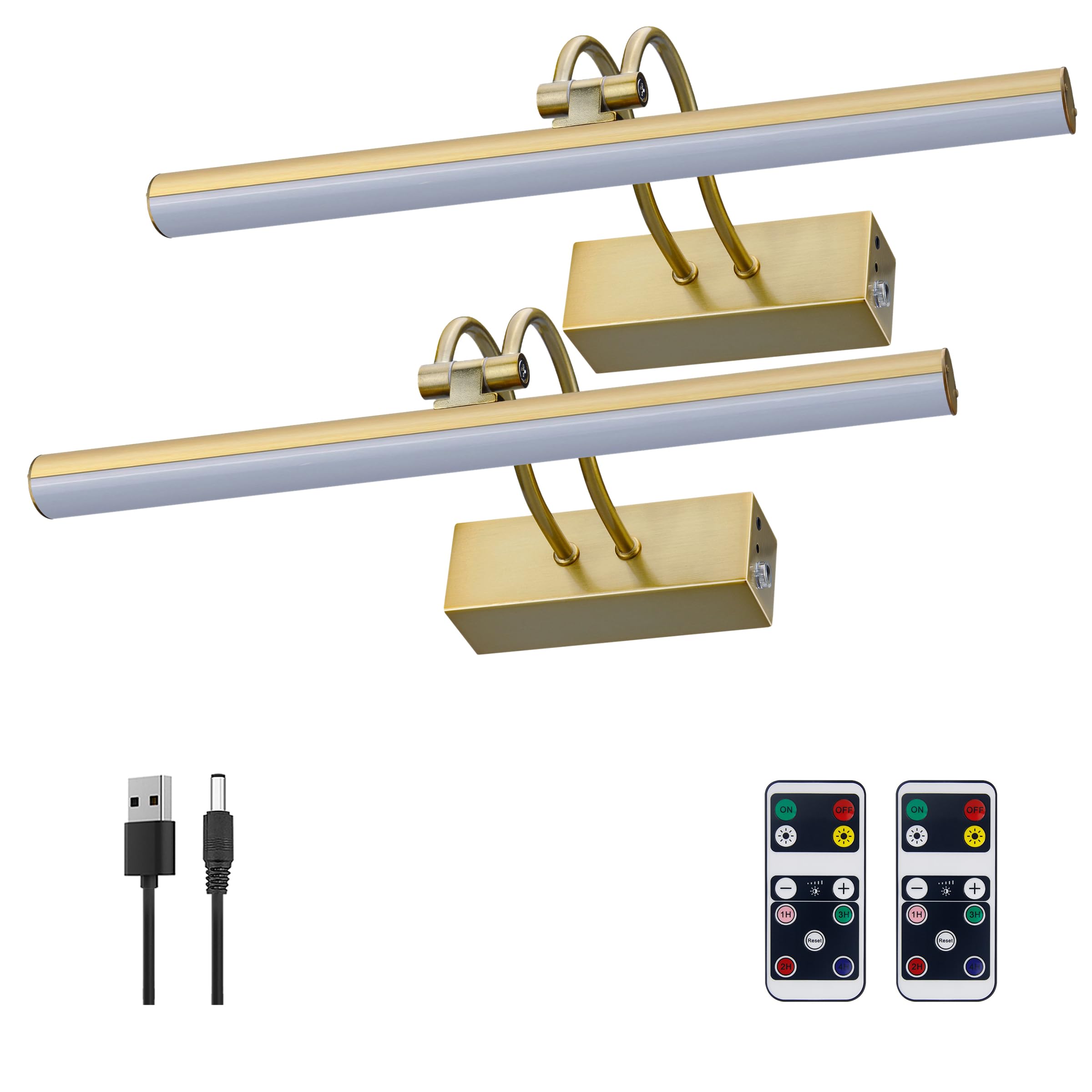 RAIFOOLLY Picture Light  Picture Lights for Wall Cordless  13inch Picture Lights with Timer and Dimmable  5000mAh Battery Wall Lights for Display Gallery Discomfortting Art Frame Portrait - Copper