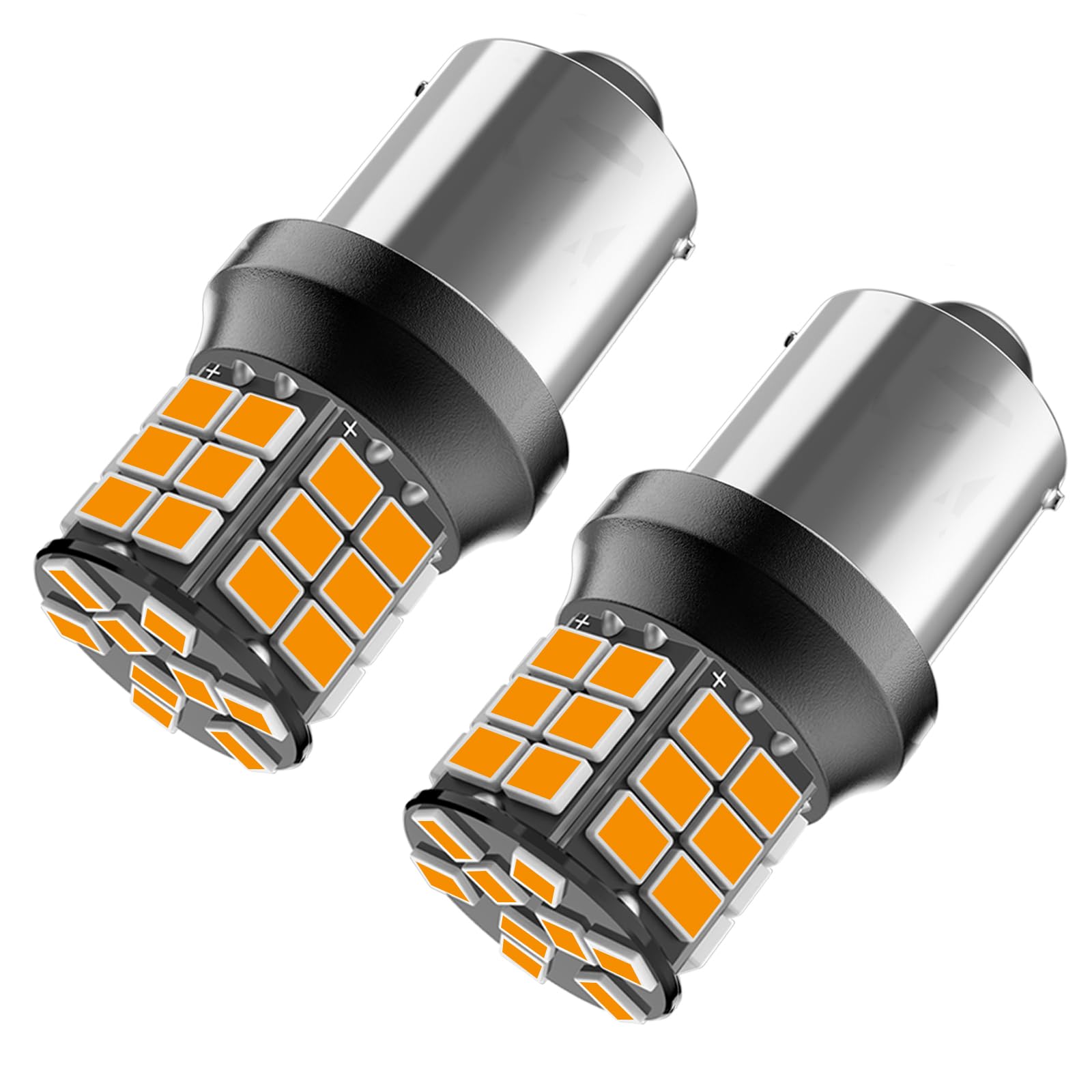 Serundo Auto 1156 LED Bulb, 12V 24V, Super Bright Yellow, Pack of 2, BA15S for Back Up Lights and Tail Lights
