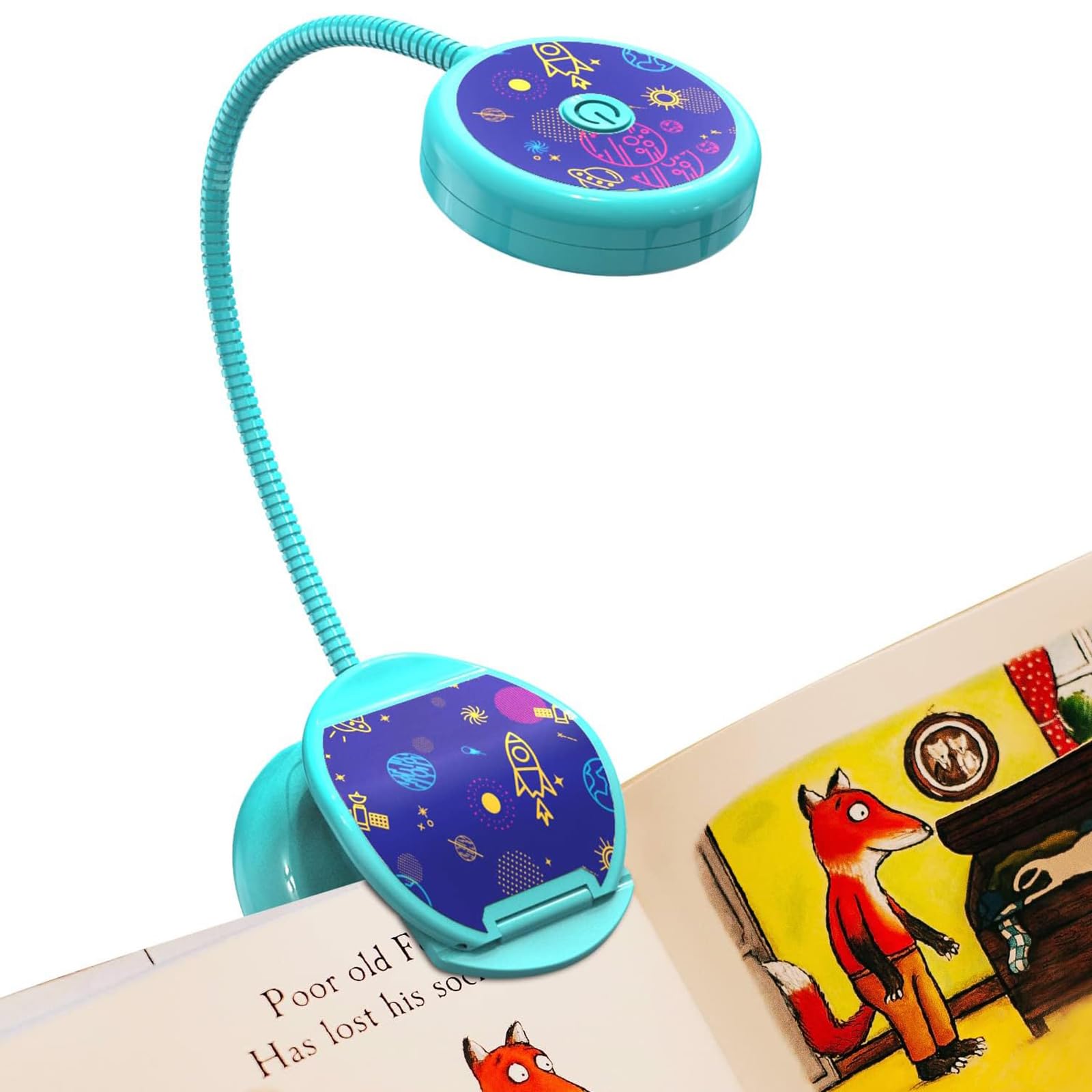 Vekkia Cute Rechargeable Book Light,Eye Caring Reading Light for Kids Clip on, 3 Colors & 3 Brightness, 1.8oz Super Light Weight