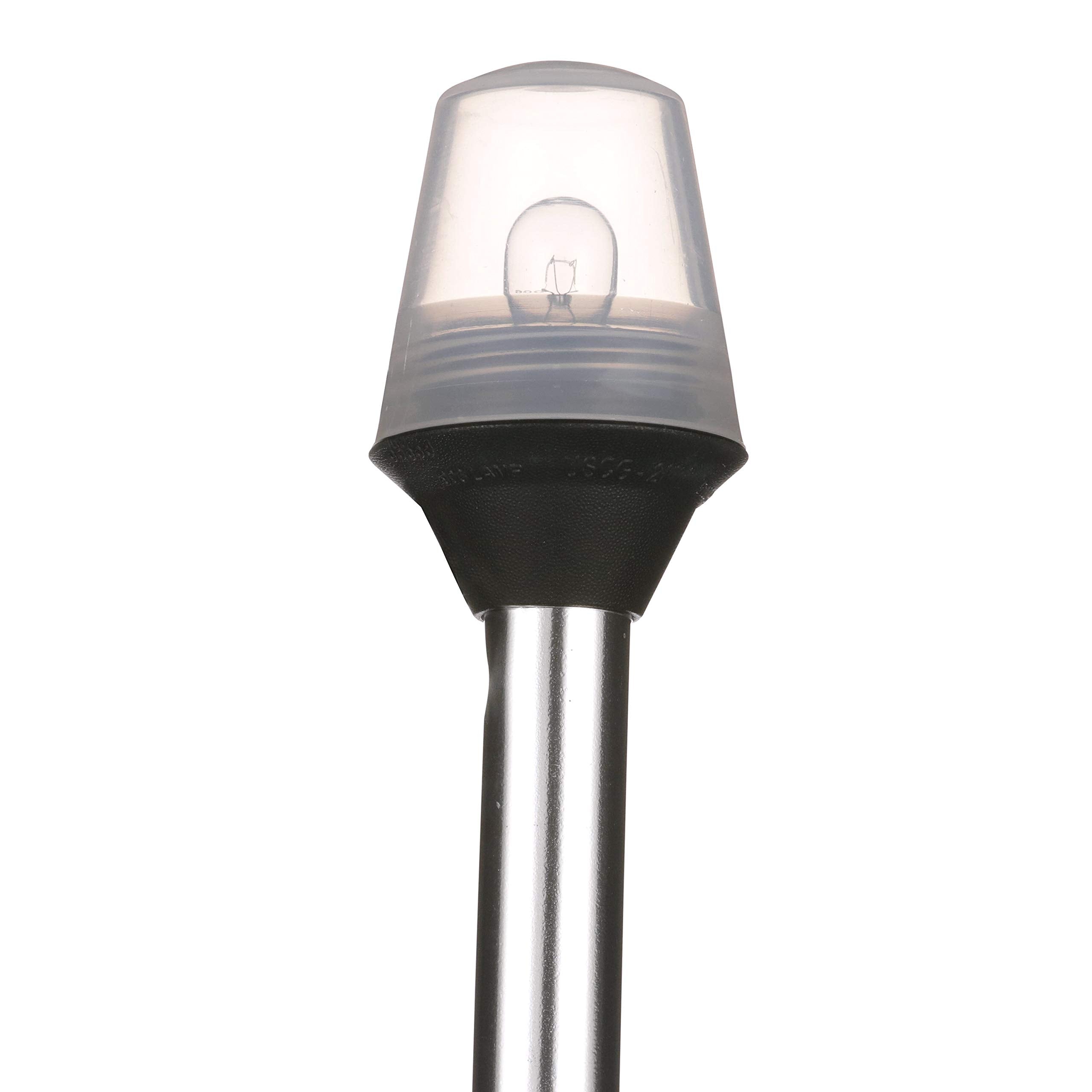 Attwood Stowaway Light, 24-Inch Pole, 2-Mile 360-Degree Illumination, Model 7100A7, Suitable for Boats Up to 65.6