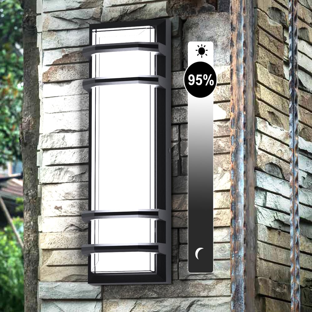 Sytmhoe 16" Dimmable Led Square Outdoor Wall Light, 30W, Waterproof, Cold White 6000K