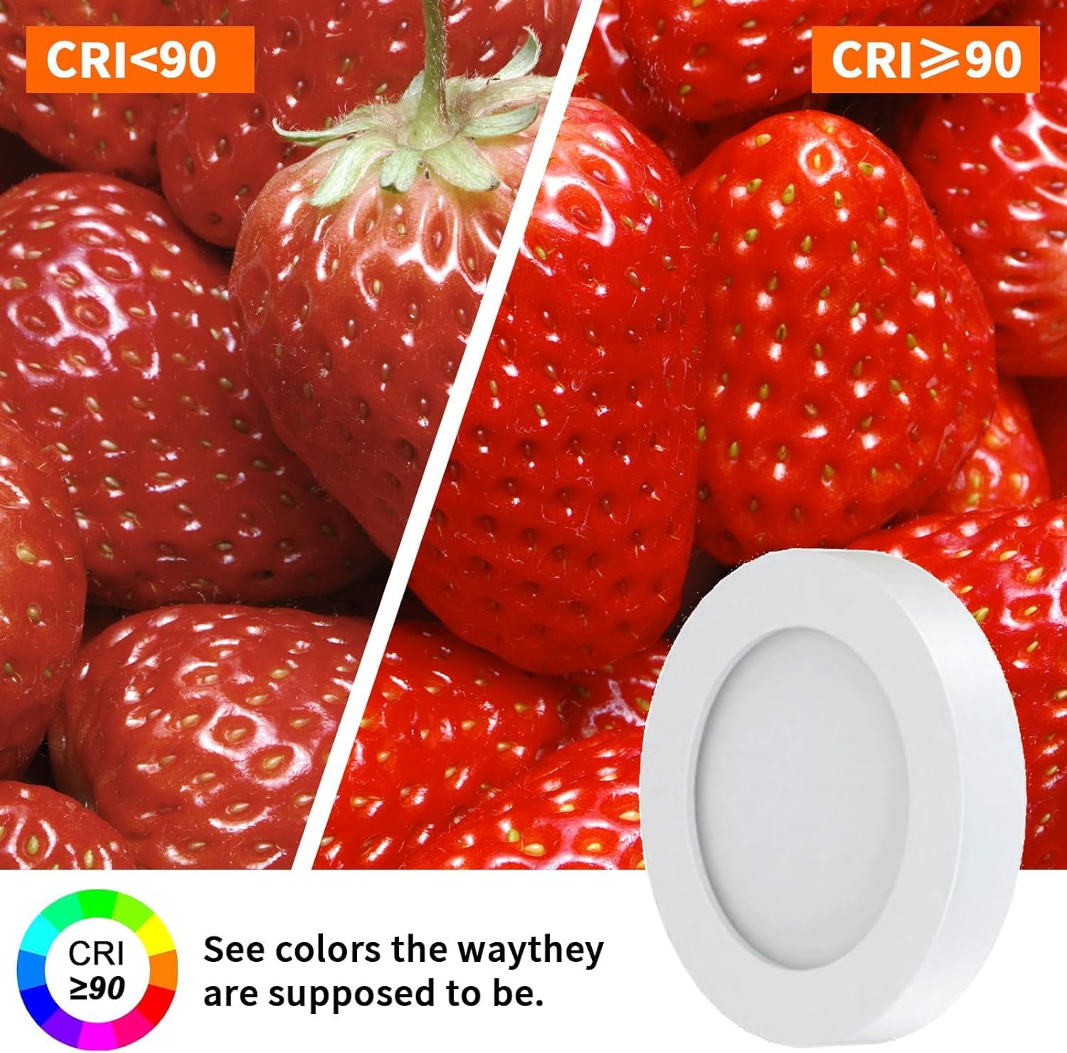 VST LED Under Cabinet Puck Lights, 3000K-6500K, Remote Touch Control, 10-Pack, White, Model PL05-WL-CC-W-10pcs
