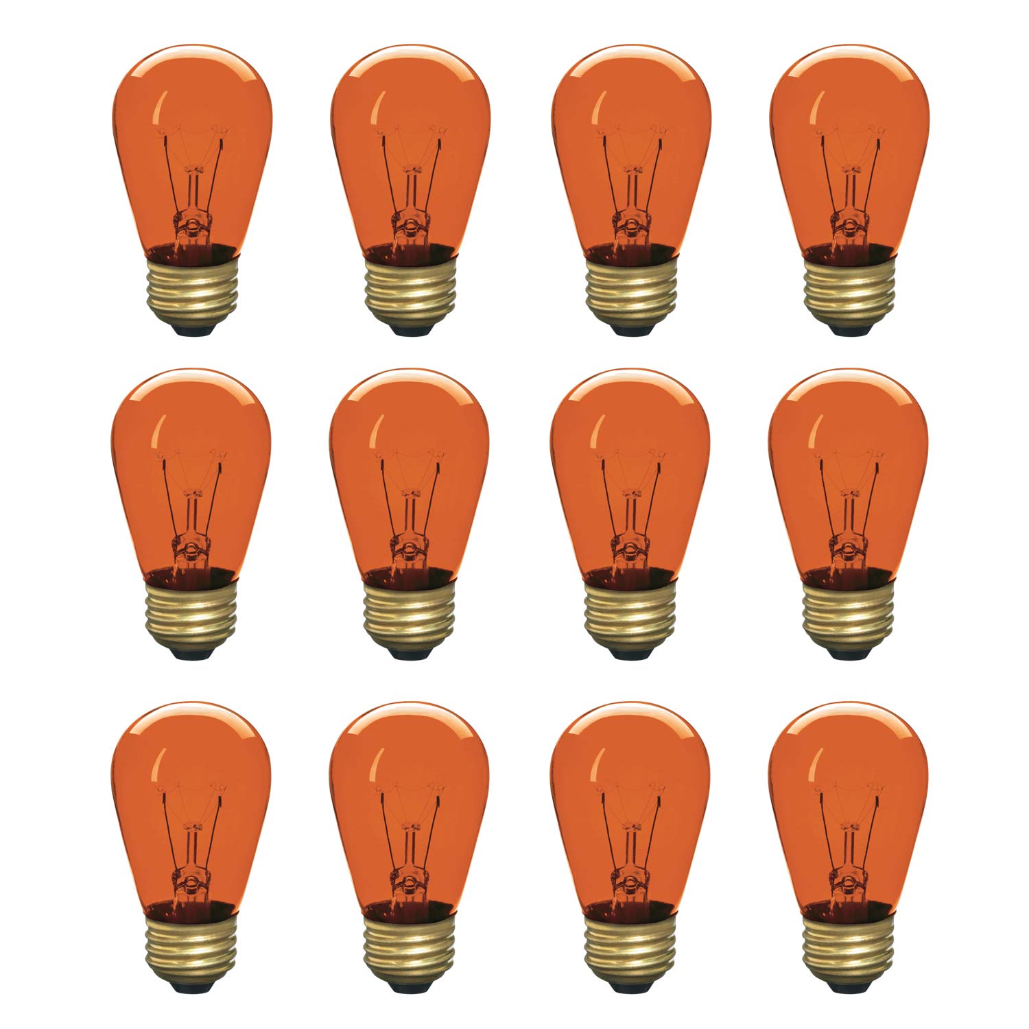 Xtricity Incandescent S14 Edison Light Bulb, E26 Medium Base, 130V, Amber, 12 Count