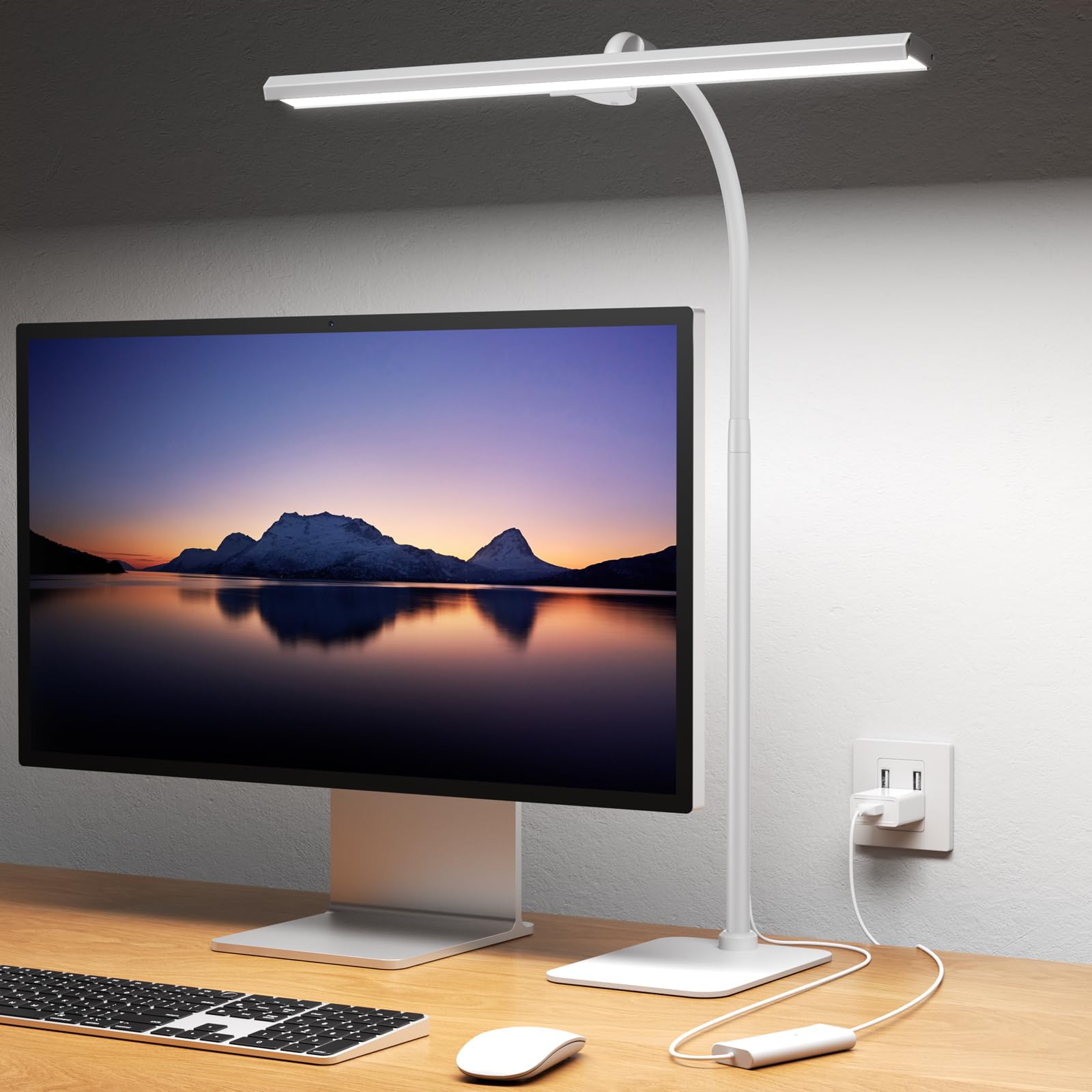 Kary LED Architect Desk Lamp, 24W with Base 31.5 Wide Home Office Lights 1800LM Extra Bright Table Lighting with Adjustable Ligh