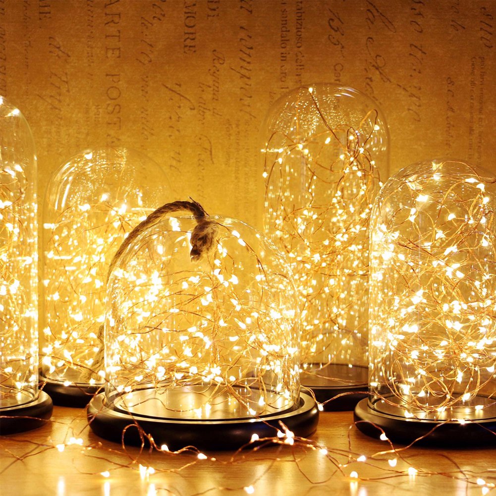 Twinkle Star 200 LED 66 FT Copper String Lights Fairy String Lights 8 Modes LED String Lights USB Powered with Remote Control fo