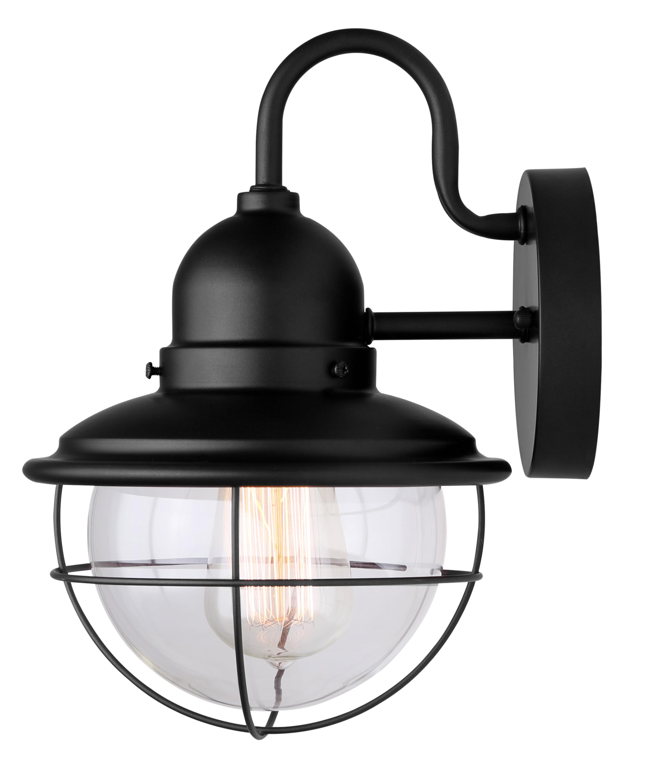 Canarm IOL254BK Outdoor Lantern, 1 Light, Metal, Black Finish, Model IOL254BK