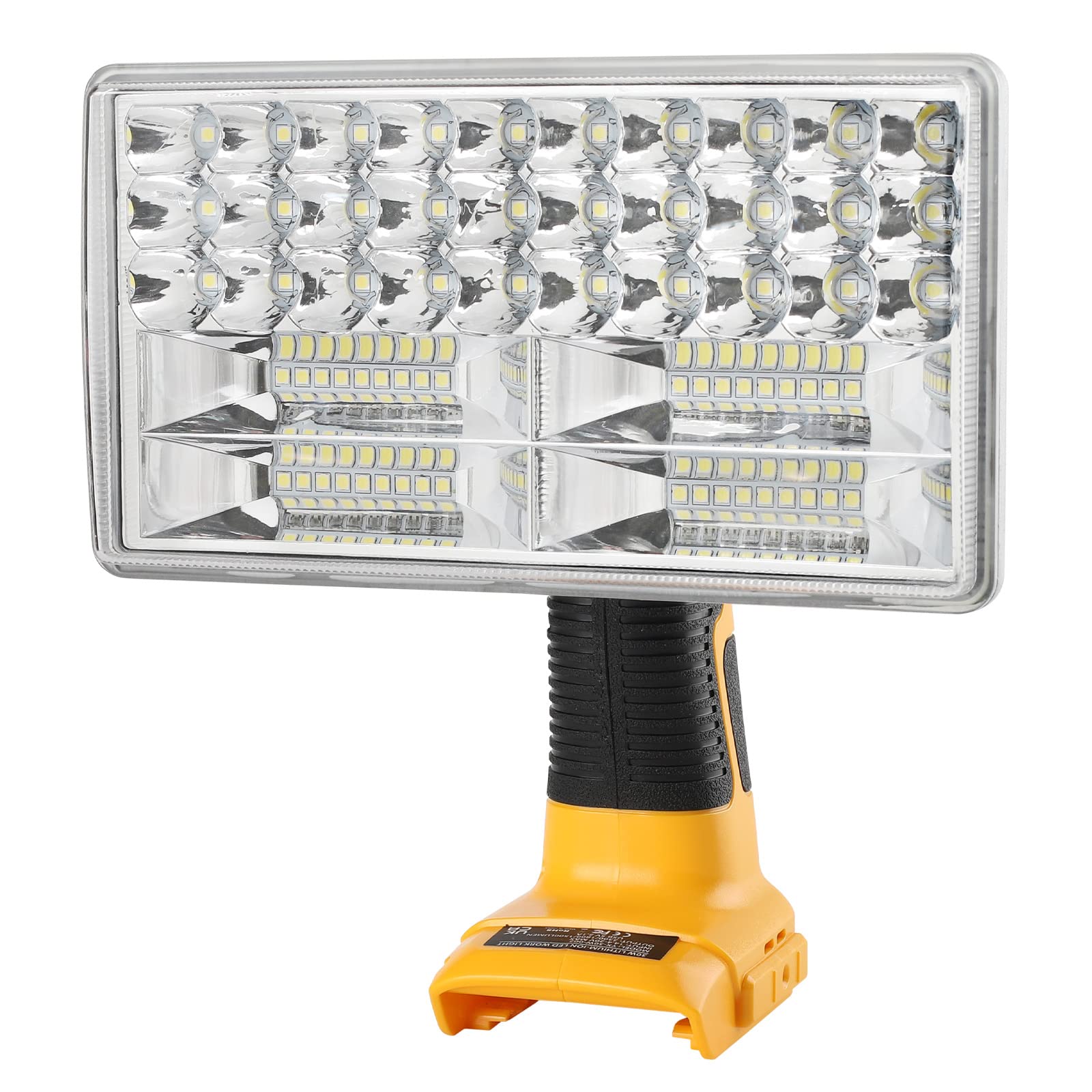 Hiesuan LED Work Light for Dewalt 20V Battery, 30W 3300LM Jobsite Light Flashlight Spotlight with 110 Degree Pivoting Head Zinc 