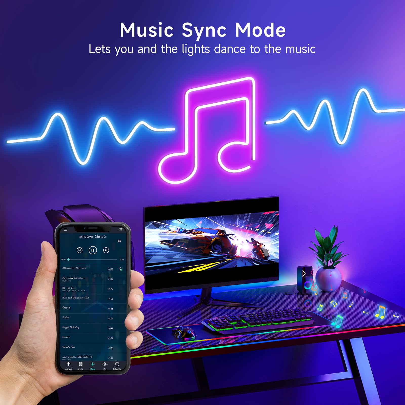 Kantutoe Led Neon Rope Lights, 32.8Ft Rgb Led Light Strip, 24V Music Sync App/Remote Control Diy Rope Light, Ip67 Waterproof Gam