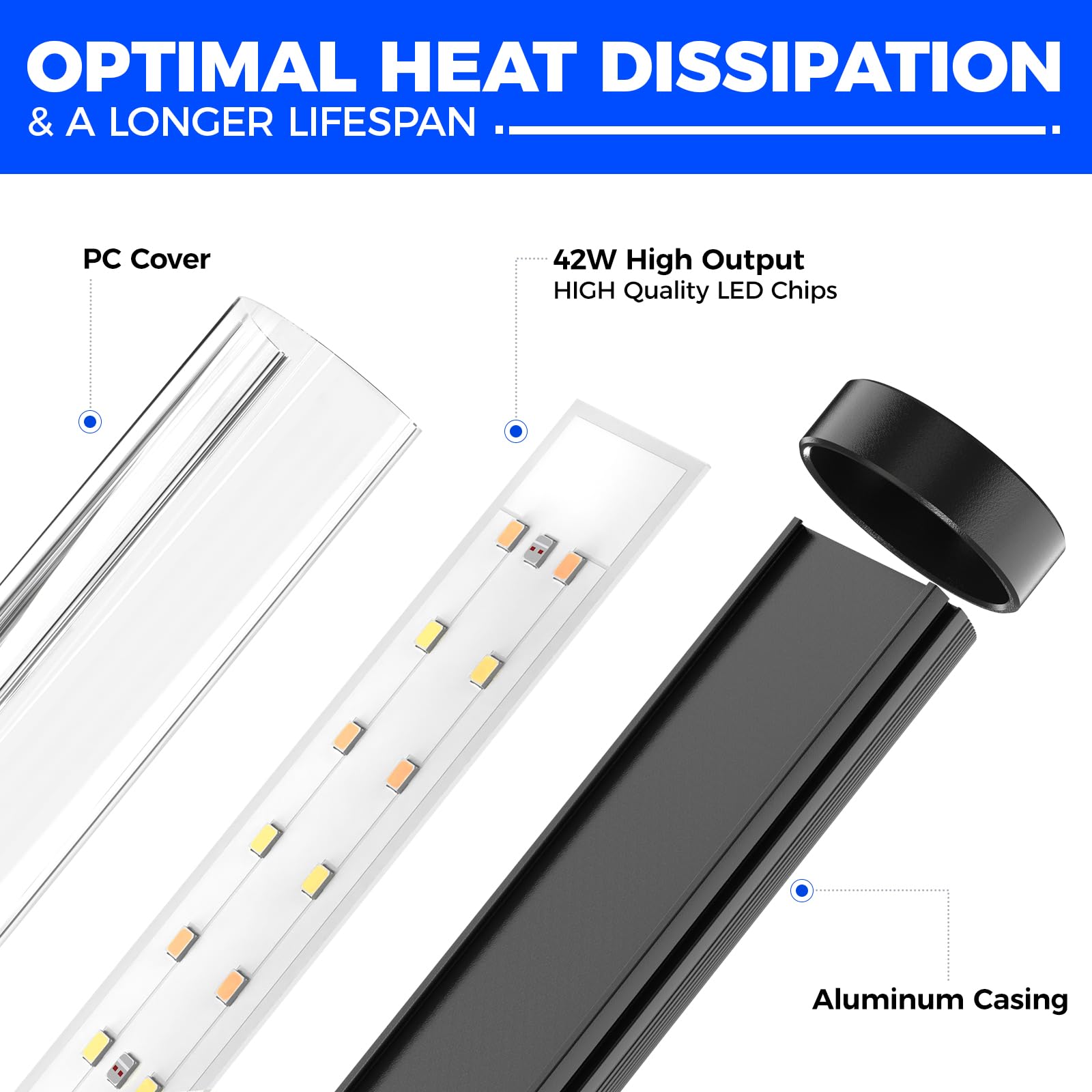Barrina Grow Lights for Indoor Plants with Stand, 42W 169 LEDs Full Spectrum Wide Illumination Area, T10 Vertical Standing Plant
