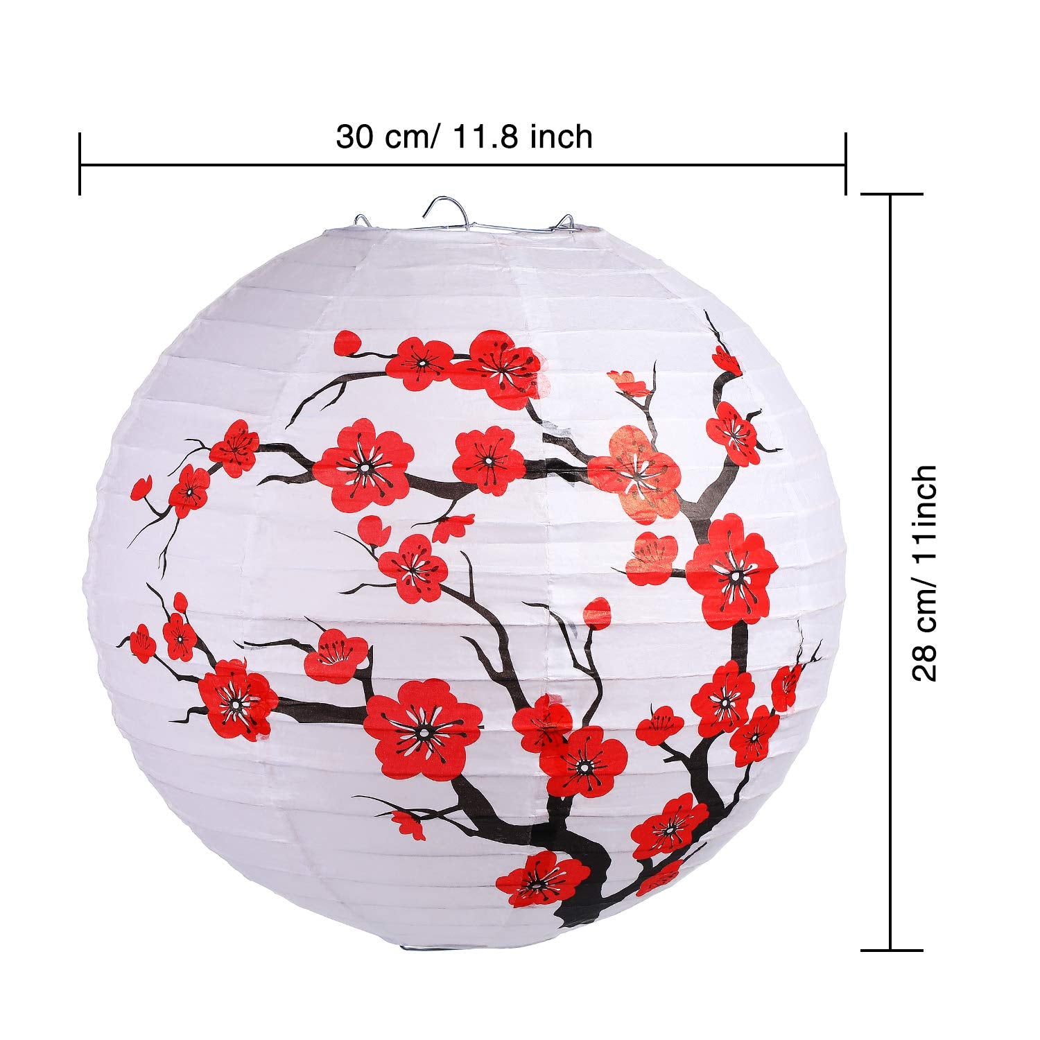 Blulu 6 Pack Chinese Japanese Paper Lantern Red Cherry Blossom Paper Lantern For Chinese Oriental Style Restaurant Home Wedding