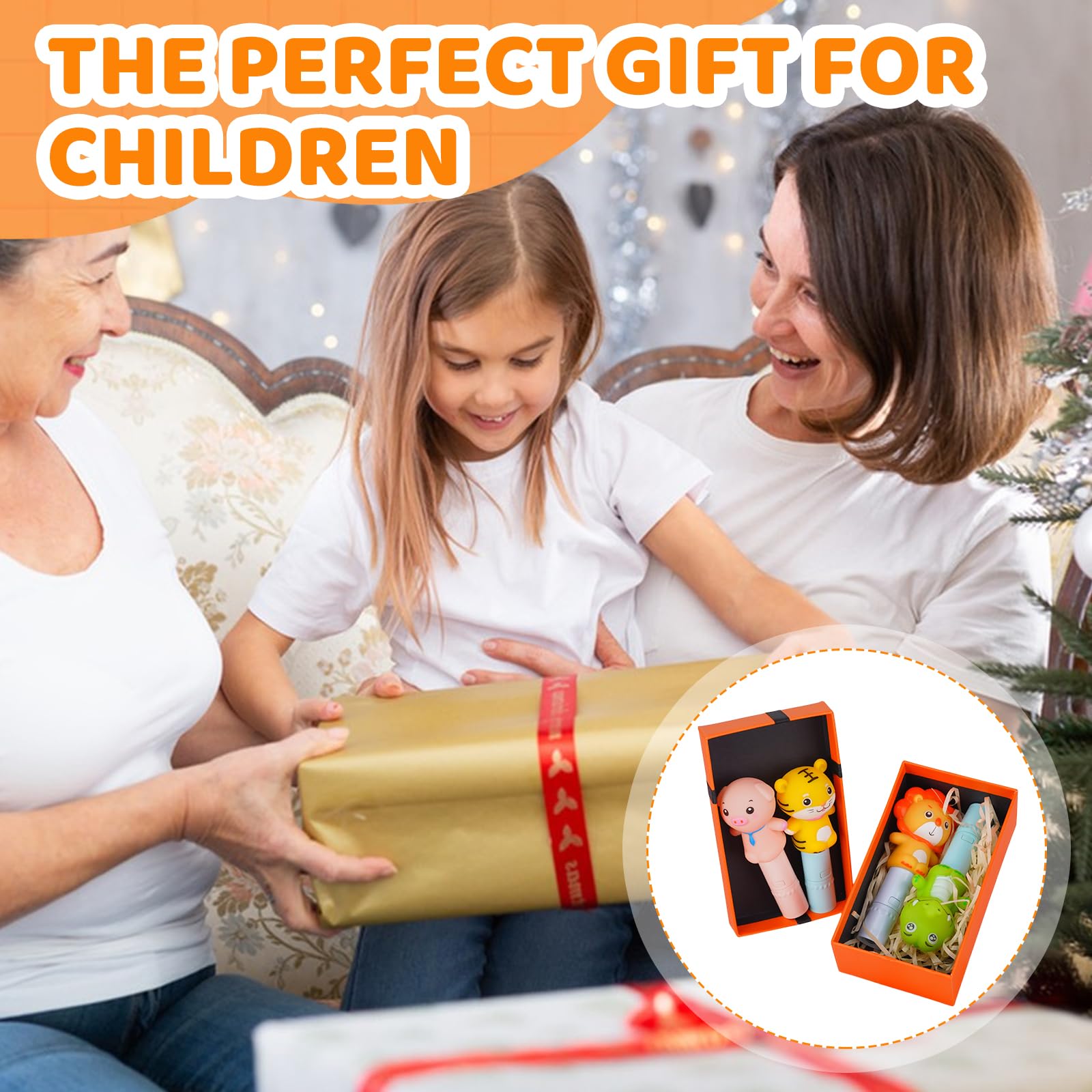 Darlur 4 Pack Small Mini Cute Kids Flashlight  Rechargeable Animal Flashlights For Boys Girls Christmas Gifts Stocking Stuffers