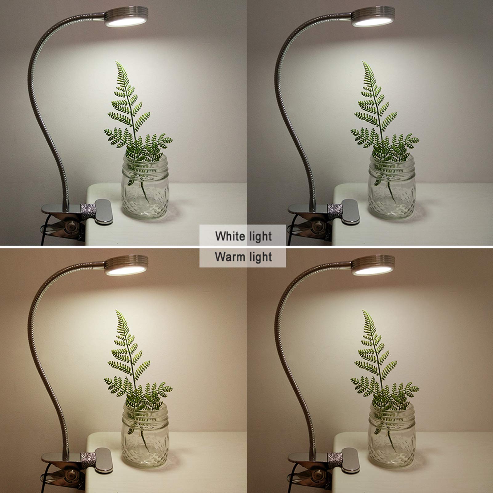 Lepower Clip On Light/Book Light/Reading Light With 2 Color Changeable/Night Light Clip On For Desk, Bed Headboard And Computers