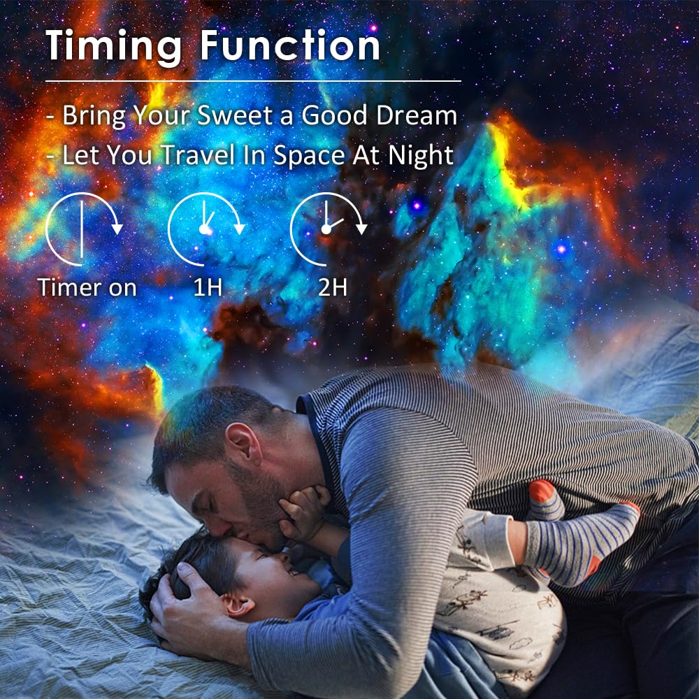 Star Projector For Bedroom, 360 Rotation Night Light With 4K Replaceable 13 Galaxy Discs, Large Projection Area For Kids & Adult