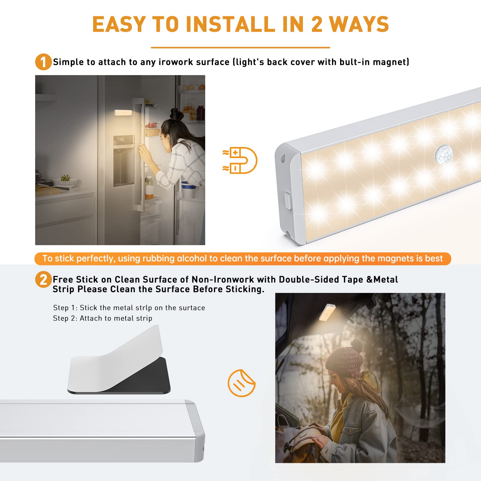 Led Closet Light With Charging Station, 5 Pcs Dimmer Rechargeable Motion Sensor Under Cabinet Lighting With Remote Control, Wire