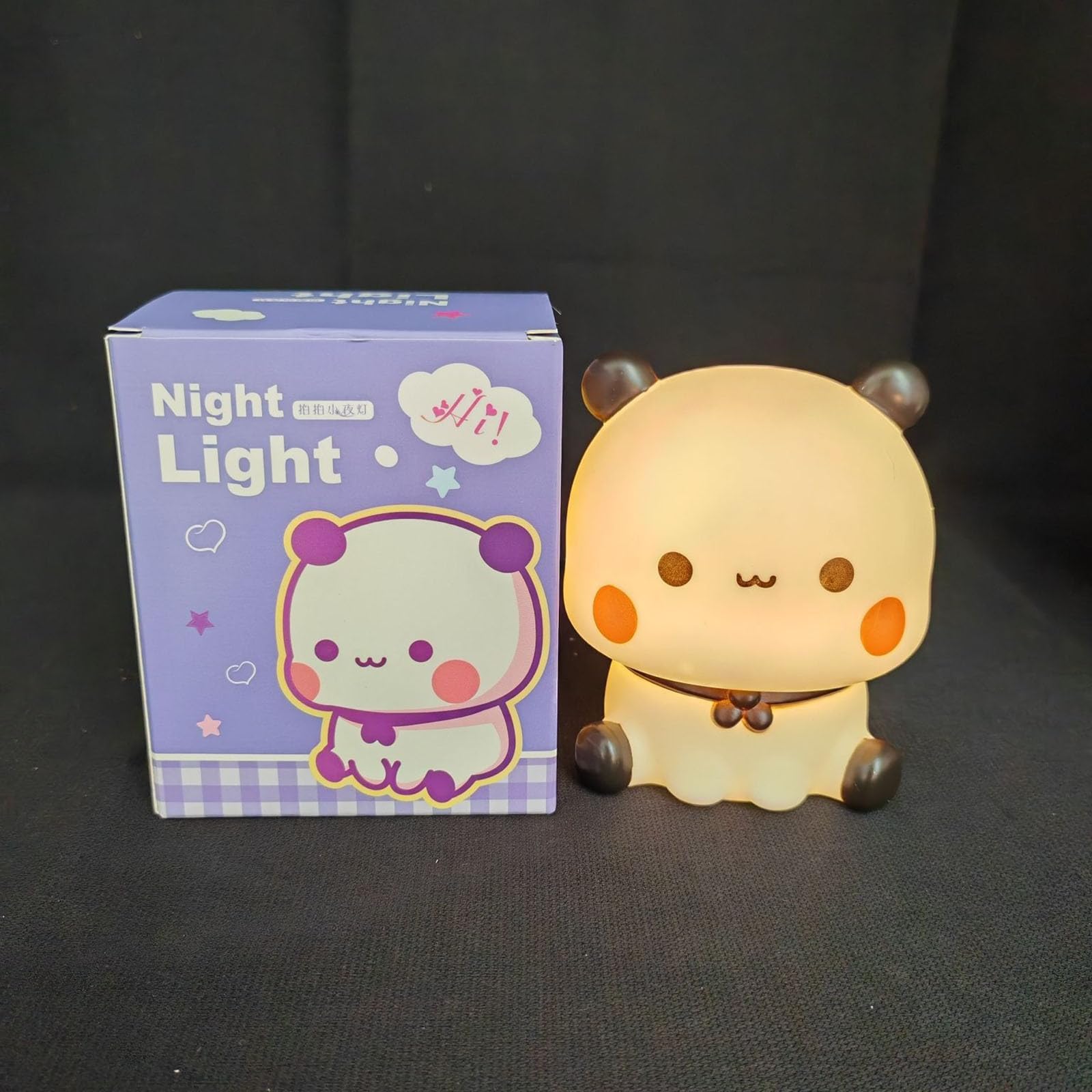 Cute Panda Lamp, Cute Bear Night Light, Novelty Animal Touch Light Lamp, 3 Modes Dimmable Bu-bu Du-du LED Squishy Night Light De