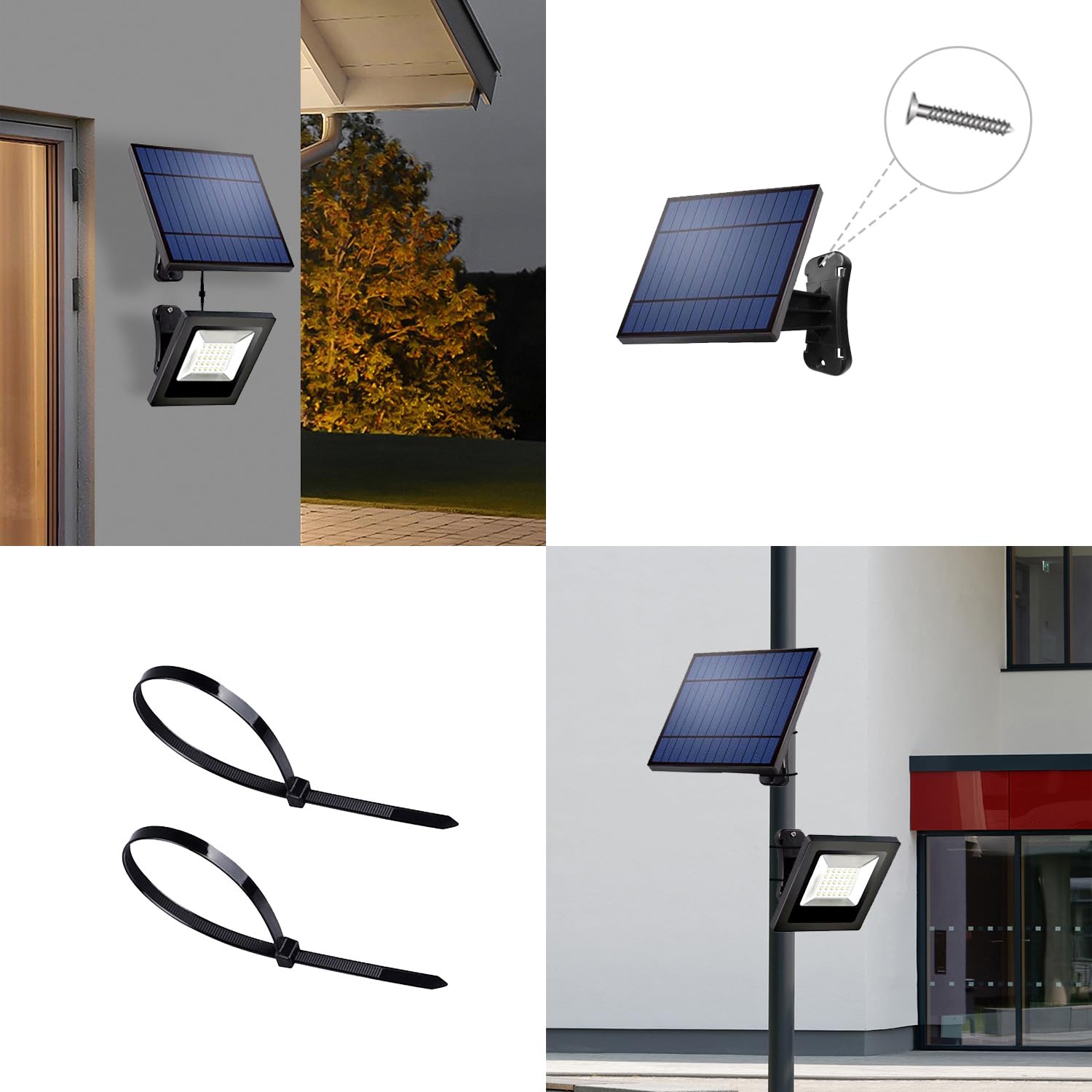 Ousam LED Solar Spotlights Outdoor, Waterproof, 16FT Cable, Dusk to Dawn, Warm White, 2 Pack, Model 19020502X2