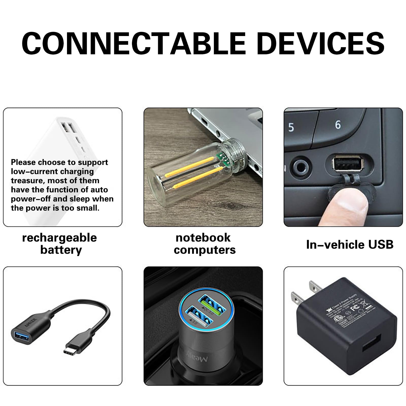 Retro Car Lamps, Touch Control Usb Led Car Interior Atmosphere Lights,Usb Automotive Interface Charging Night Lamps, Mini Usb Lamp Camping Lights For Car, Bedroom, Hallway (Purple)