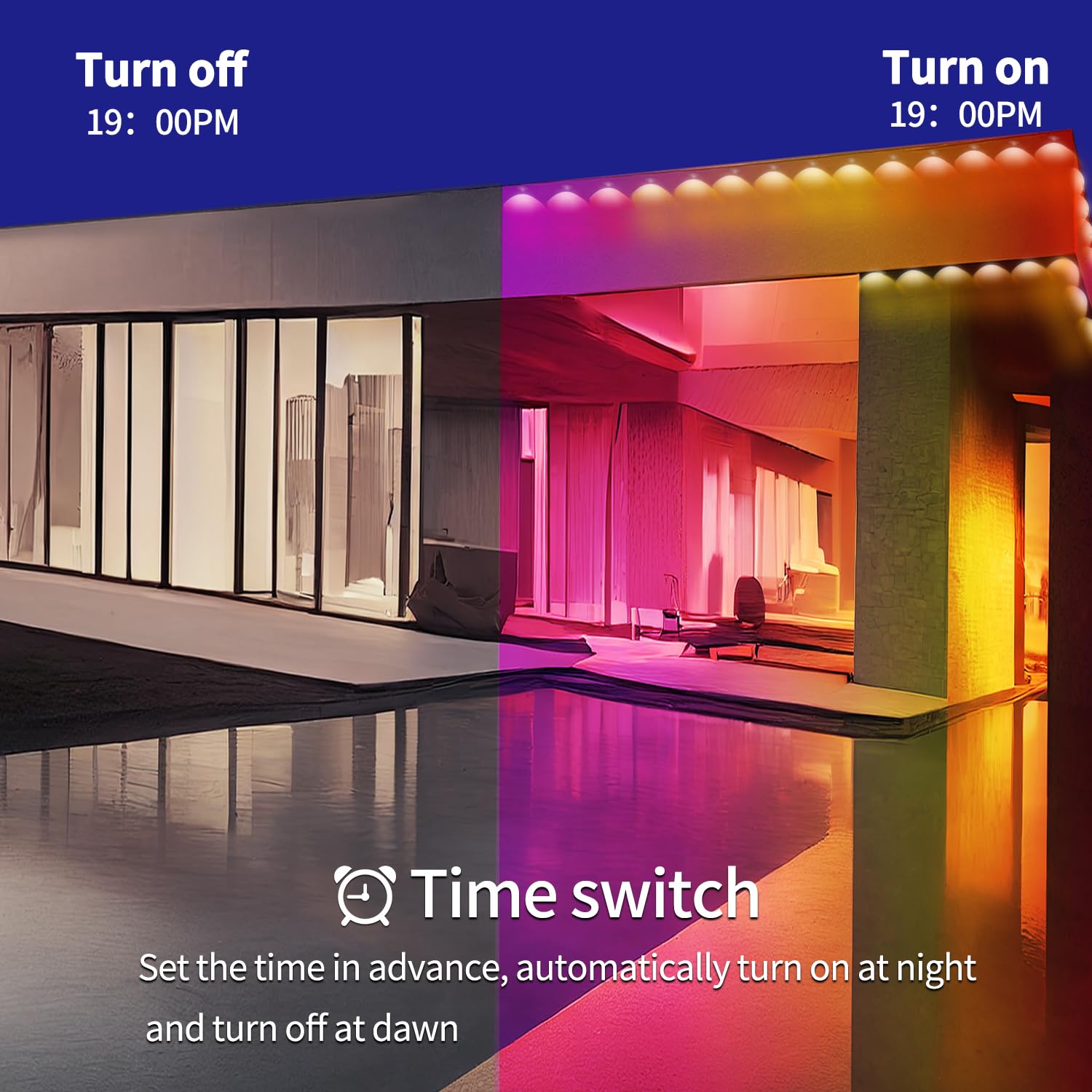 Yocrostar 50Ft Rgb Led Eave Lights, Ip68 Waterproof Outdoor Lights For Diy Party, Holiday And Everyday Scene Mode