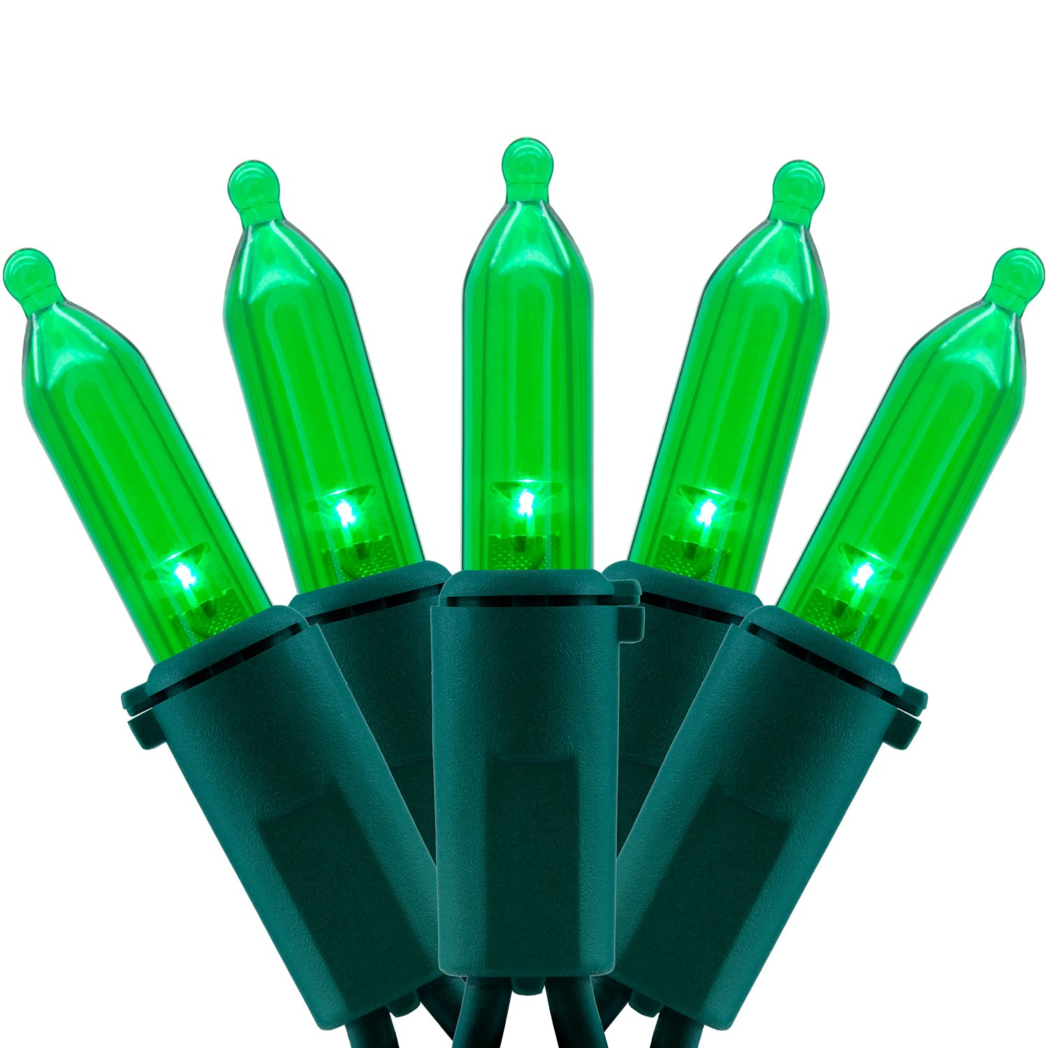 YULETIME Green LED Christmas Lights, 66ft, 200 Count, UL Certified, Copper Wire, Model BMD-L-200E/4F