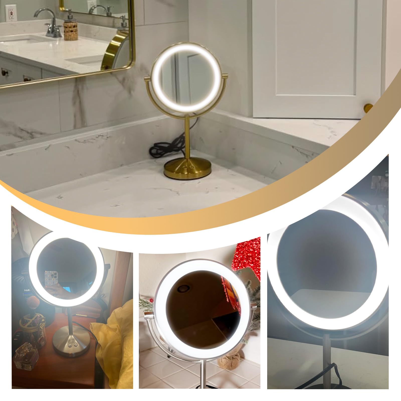 Verplexter E12 T20 Lighting Makeup Mirror Bulb Replacement, Clear Glass, Model RP34B, 120V, 2 Transparent & 2 Blue Bulbs
