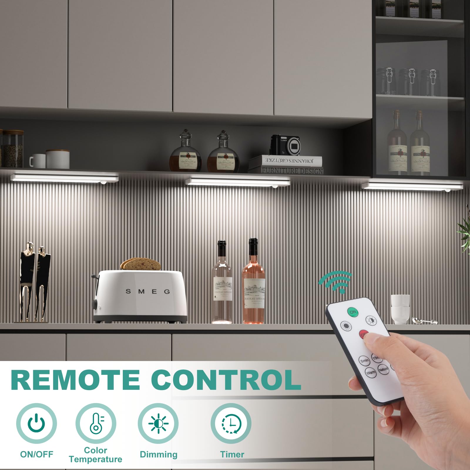 Dealgadgets Under Cabinet Led Motion Sensor Lights, 3 Color Temperatures, Usb-C Rechargeable, 8.07 Inch