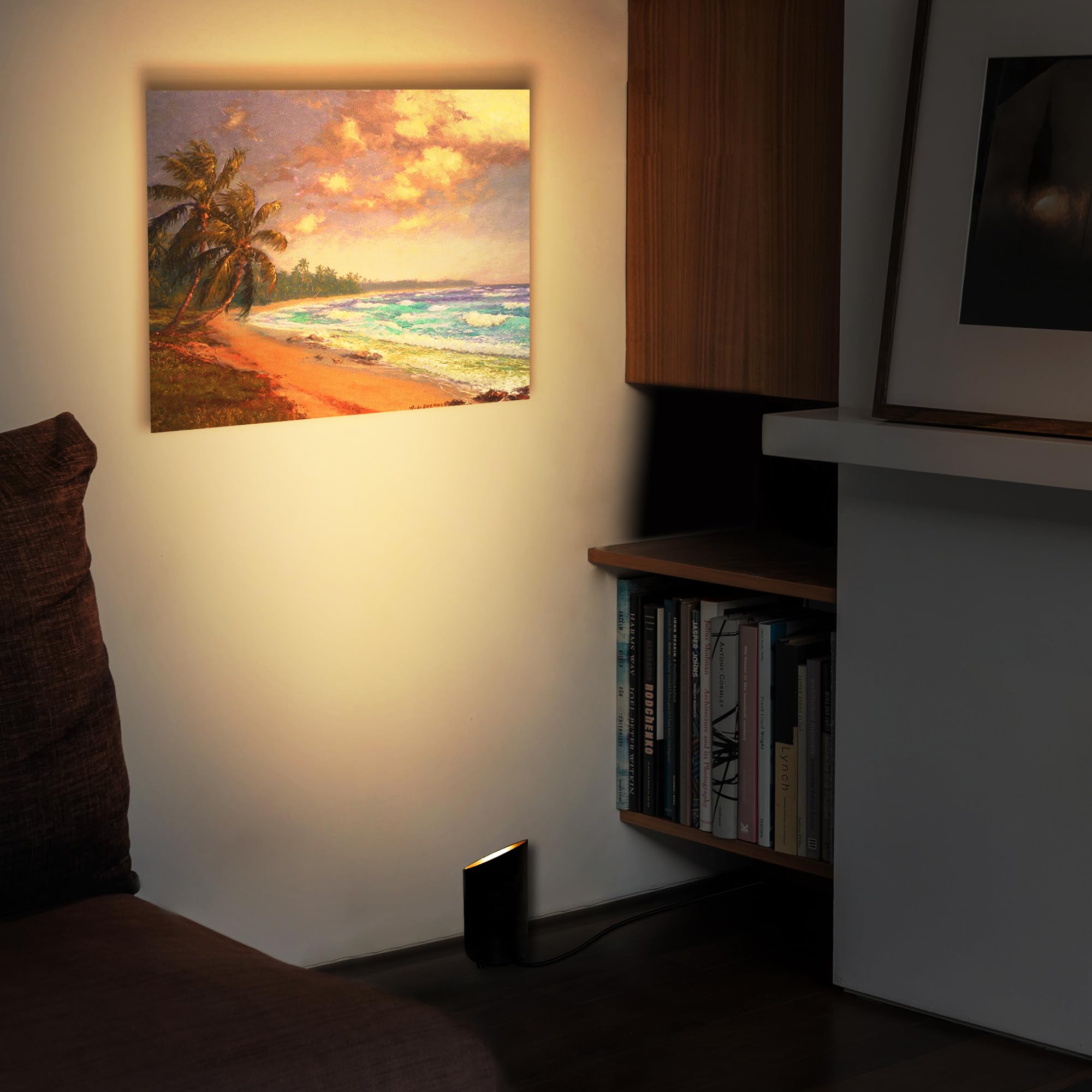 SUNVIE Up Lights Indoor Floor Can Light, 5W GU10 Bulbs, Black, 5.9 FT Cord, Model FCL01B04