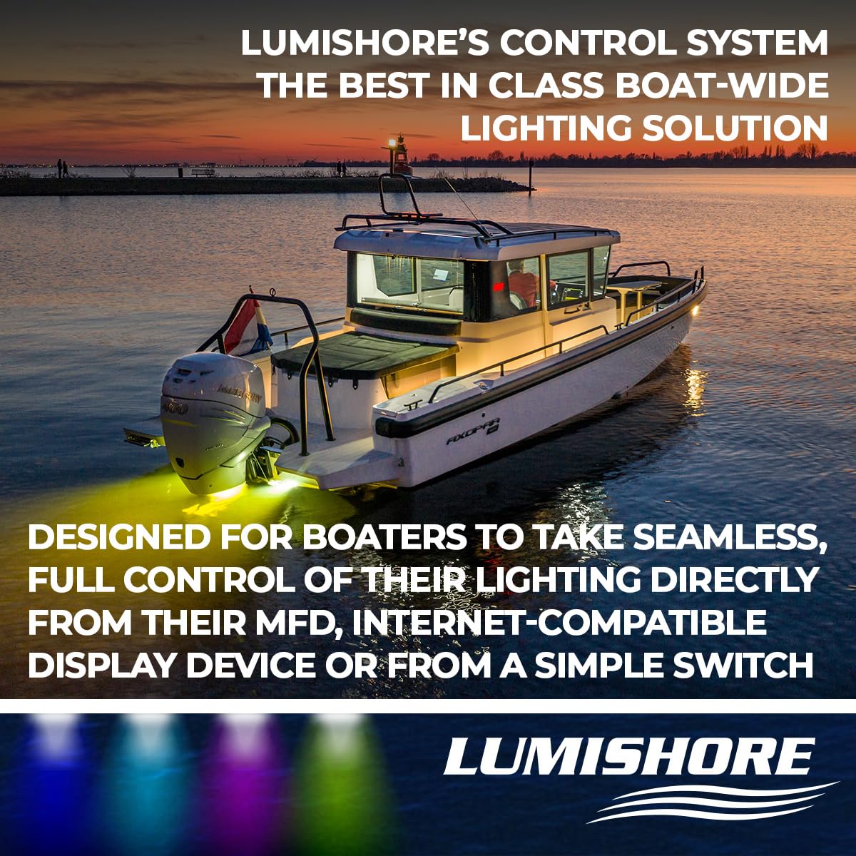 Lumishore SMX23 Dual Color Surface Mount Underwater Light (Blue/White), 60-0313