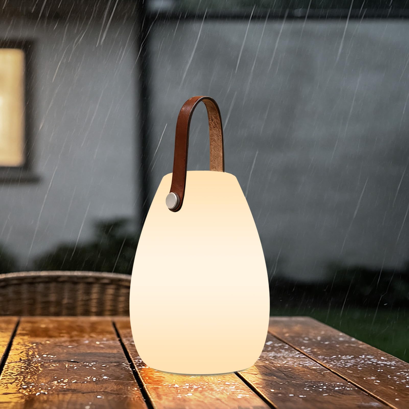 uuffoo Rechargeable Portable Table Lamp, Cordless RGB Lantern with Remote, Decorative LED Night Light, IP44 Waterproof Indoor Ou