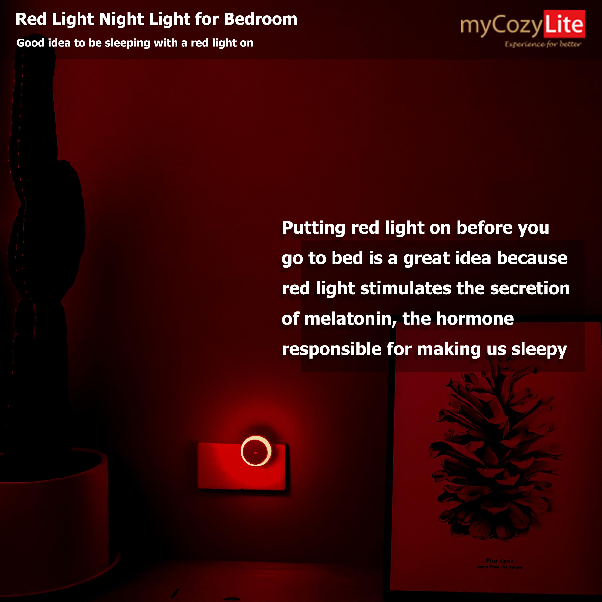 Red Night Light, Led Night Light Plug In, Dusk To Dawn Smart Sensor, Red Light For Sleep, 2 Pack Nightlight Plug Into Wall, For