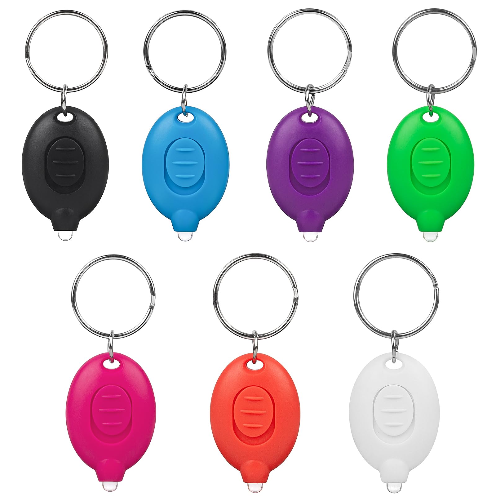 7 Pcs LED Keychain Flashlight Mini Keychain Light Ultra Bright Tiny Flashlight Small Portable Light Battery Powered with Key Rin