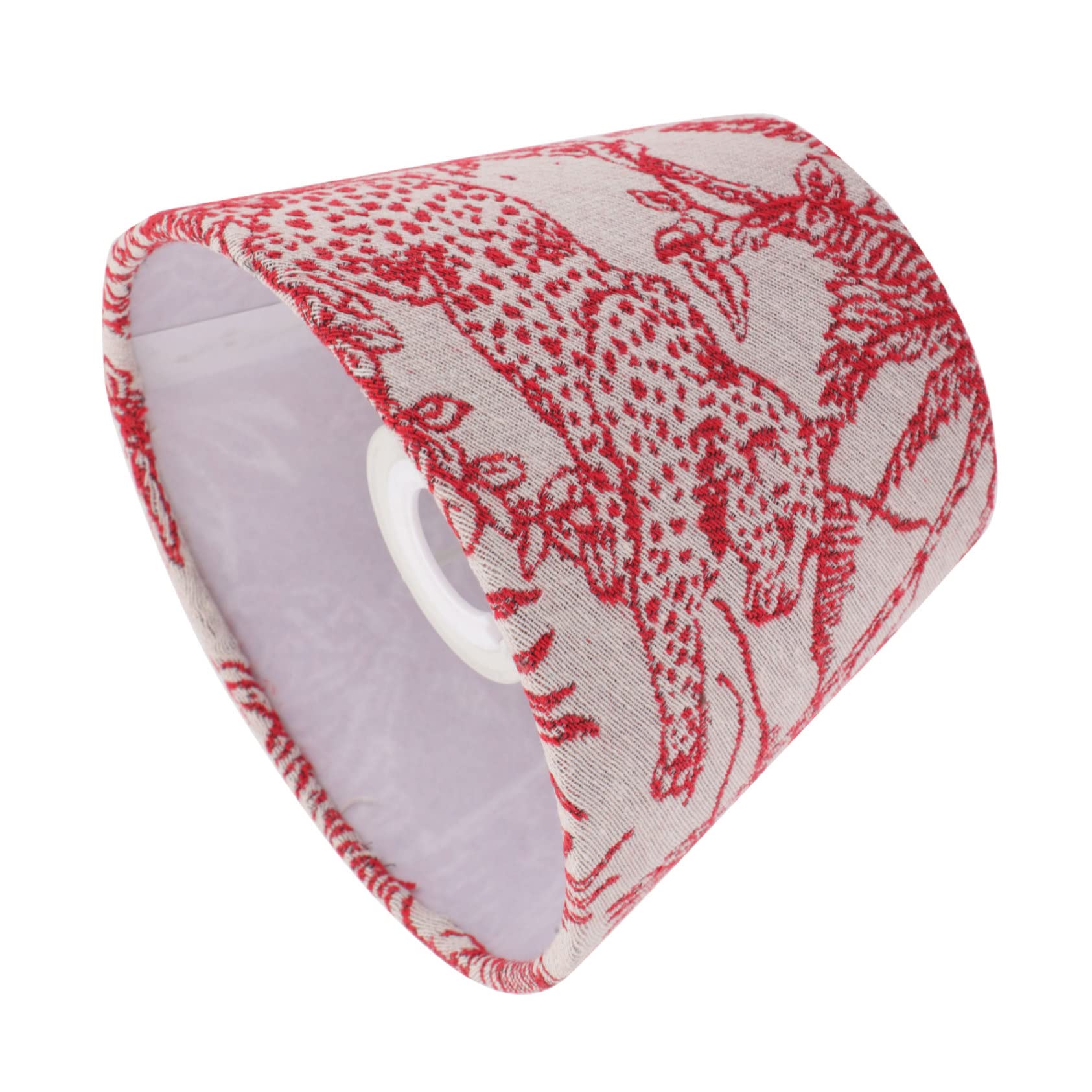UKCOCO Embroidered Fabric Lampshade Replacement, Drum Shade, 17x17cm, Red, Model PQ06INJM29YR182O6PW1J