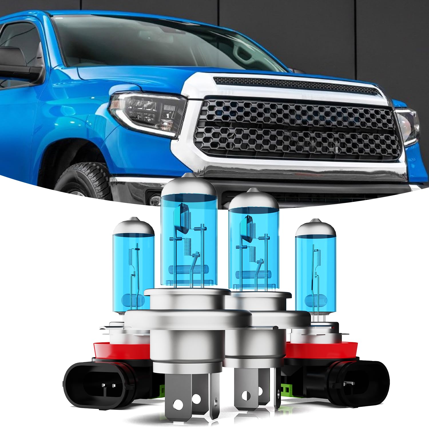 TTDBDAN Headlight Bulbs Fit for 2014-2018 Toyota Tundra Halogen Headlight Bulbs,9003/H4/HB2 High/Low Beam + h11 Fog Lights Front