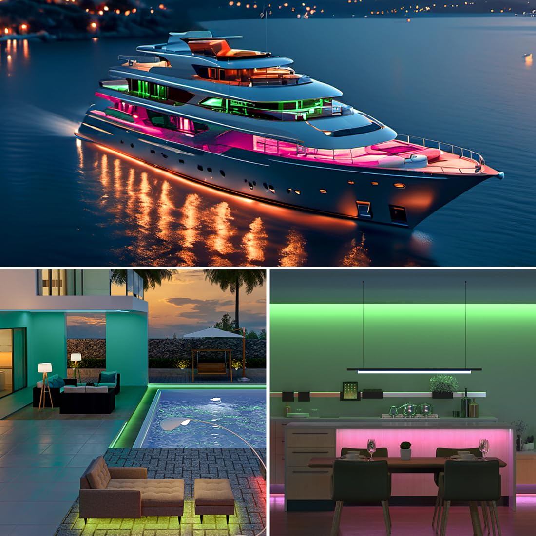 Btf-Lighting Ip68 Waterproof Outdoor Ws2814 Rgbw Ic Led Strip Rgb+Warm White(3000K)Addressable Dream Color 5050Smd Light Dc24V 16.4Ft 60Leds/M 10Pixels/M Can Work Under Water(No Adapter Or Controller)