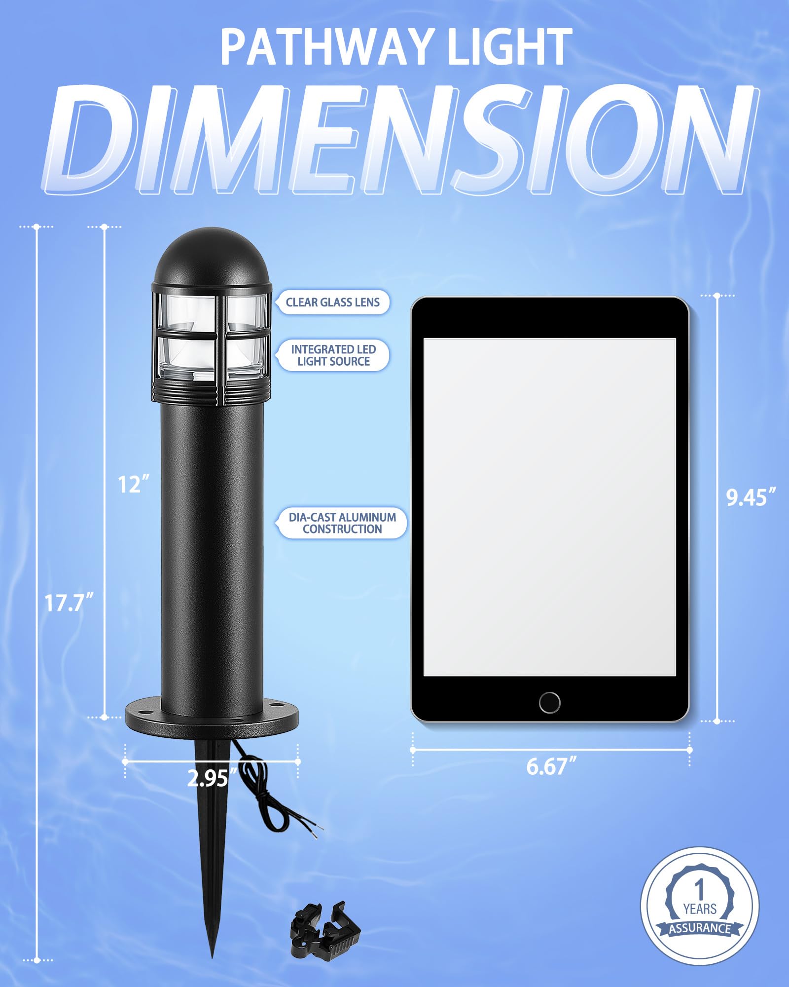 Moon-De-Age 6 Pack Led Landscape Lights, 200Lm 12V Waterproof, Warm White Pathway Lighting