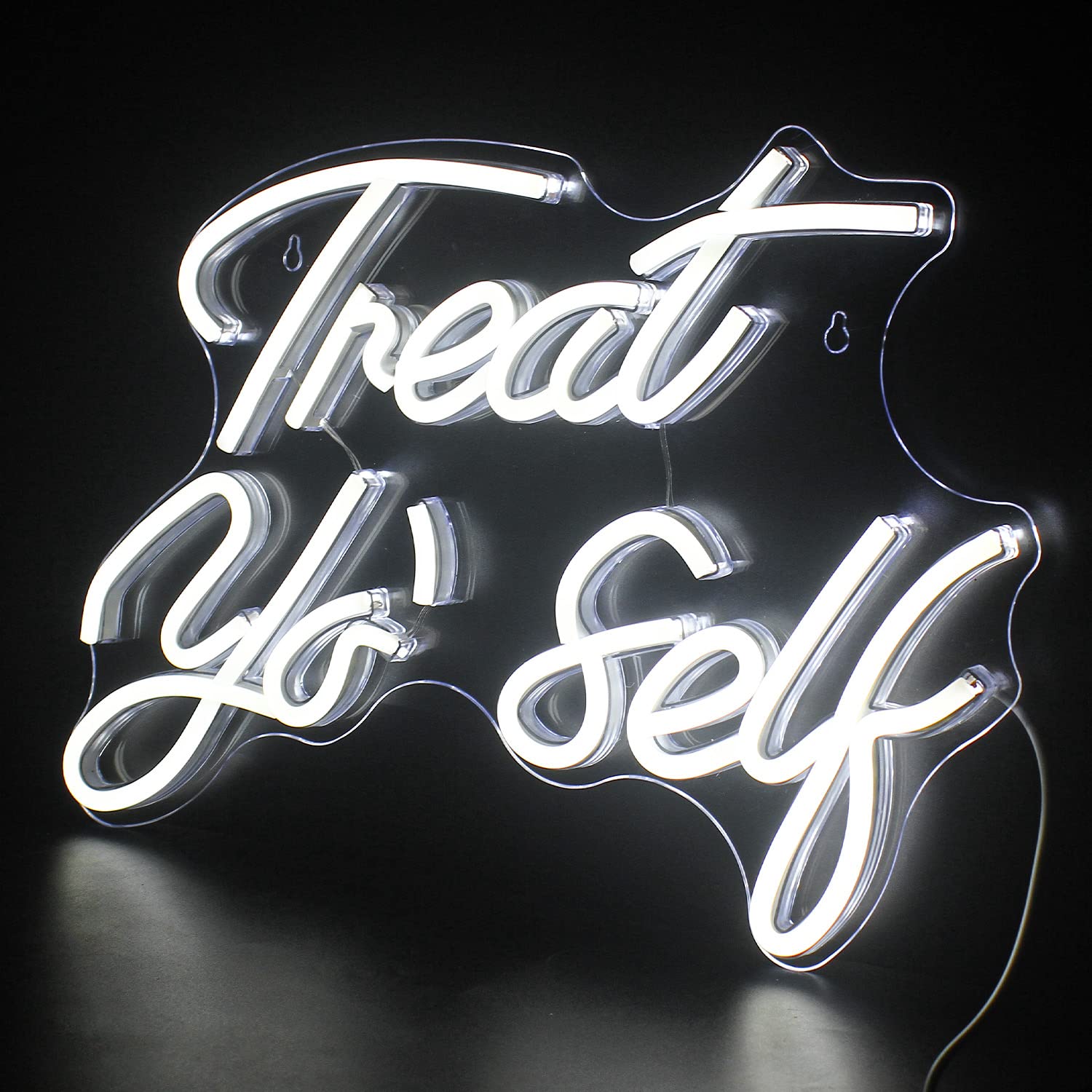 FAXFSIGN Neon Sign - USB LED Word Light for Bedroom, 15.75inx11.81in, Colorful White Acrylic, Model: Neon