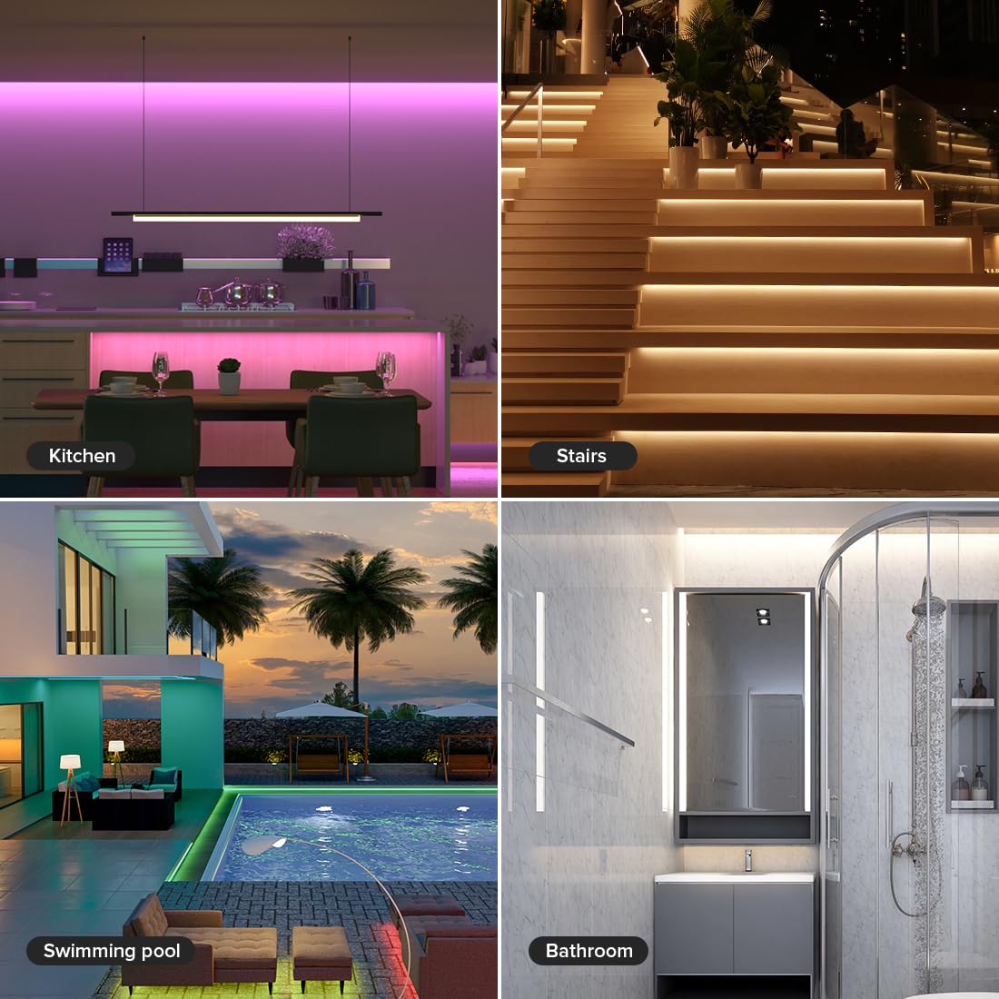 Btf-Lighting Ip68 Waterproof Outdoor Rgbw Led Strip 5050Smd Rgb+Warm White(3000K-3500K)4 Color In 1 Dc12V 16.4Ft 5M 60Led/M Mult