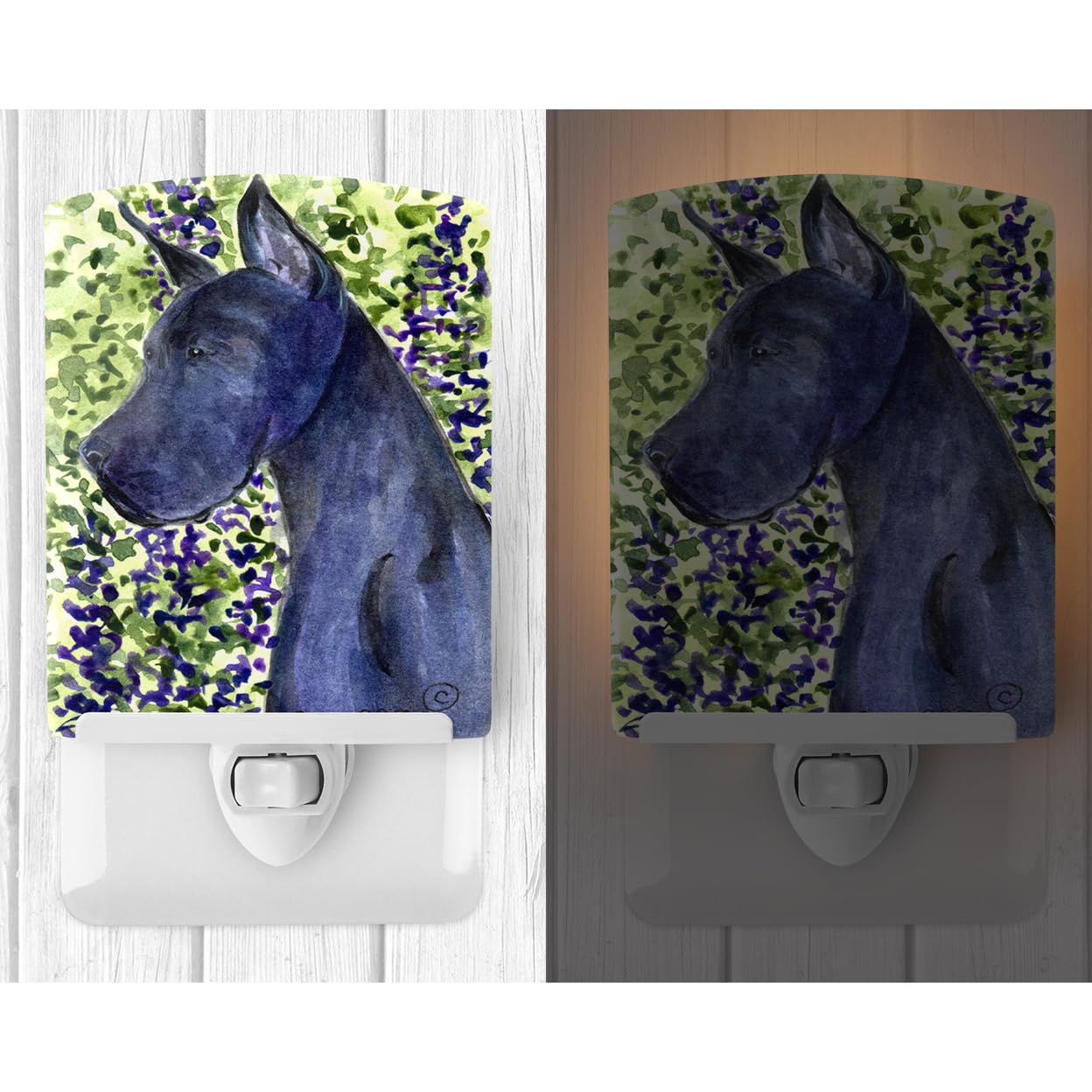 Carolines Treasures Great Dane Ceramic Night Light, UL-Certified, 6x4x3 inches, Multicolor, Model SS8745CNL