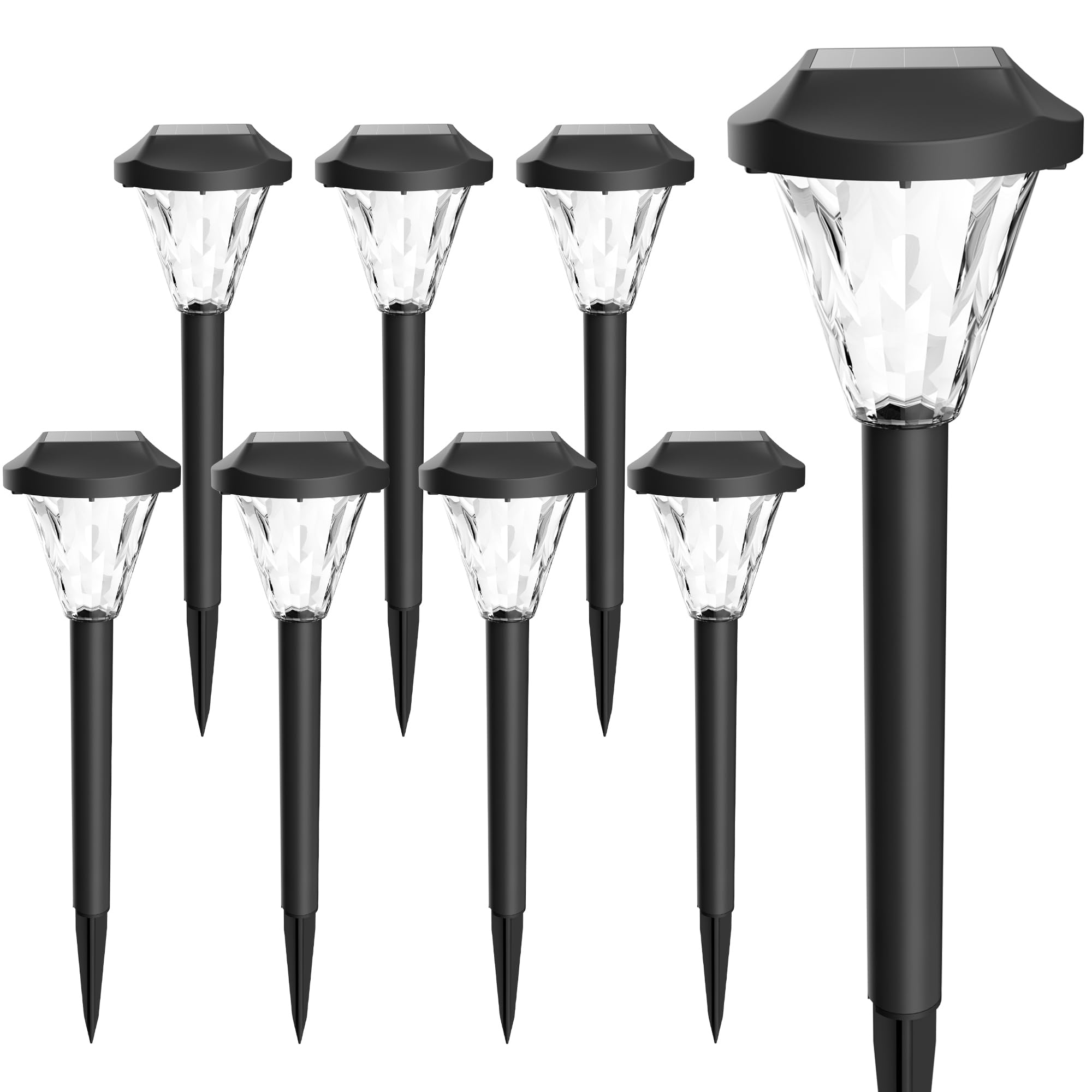 Gigalumi 8 Pack Solar Lights - Outdoor Waterproof, Upgraded Solar Garden Lights For Patio, Lawn, Yard And Landscape