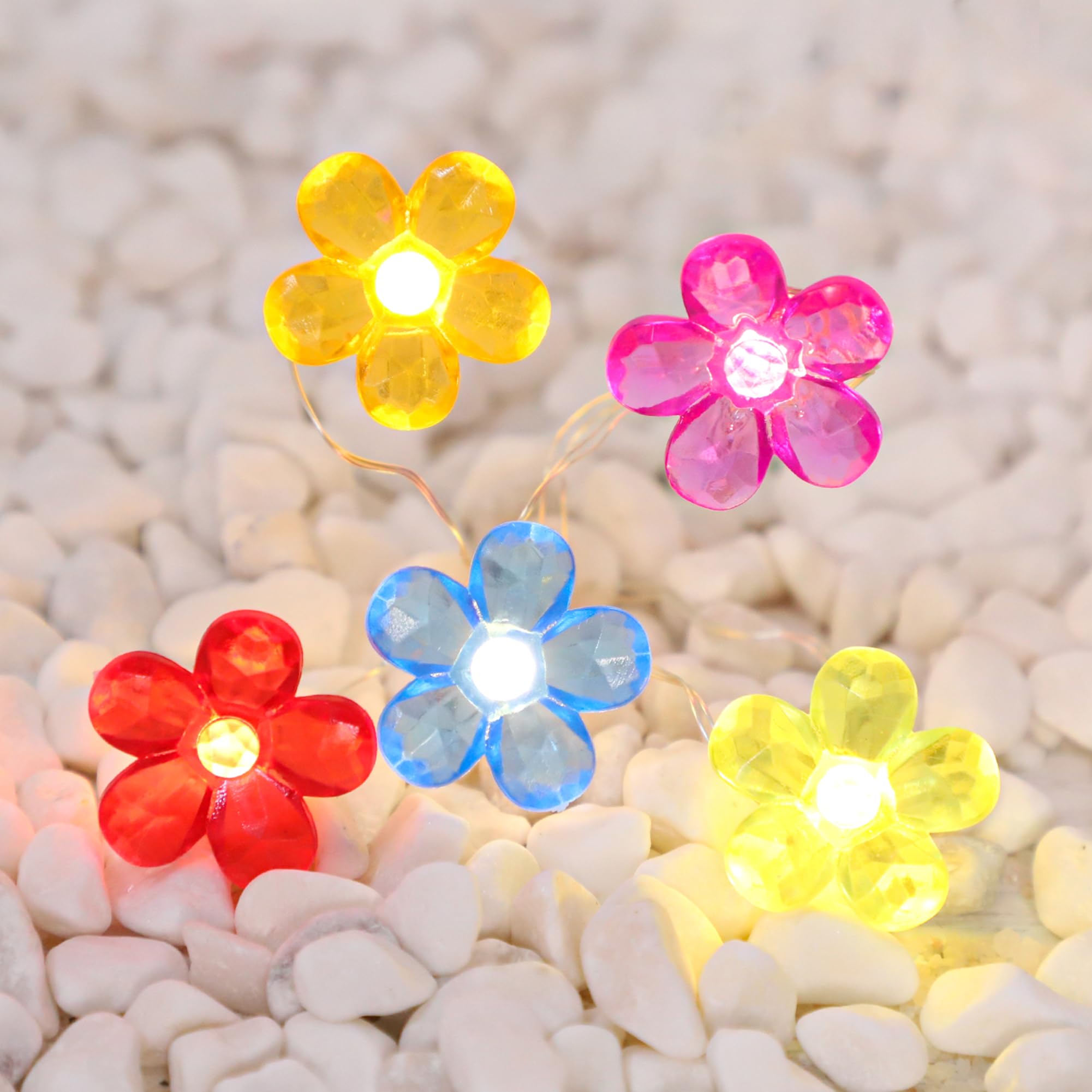 Silverstro Flower Led Lights With Remote Usb & Battery Operated 10Ft 30Leds String Lights - Home Wedding Birthday Party Ocean Holiday Easter Decor