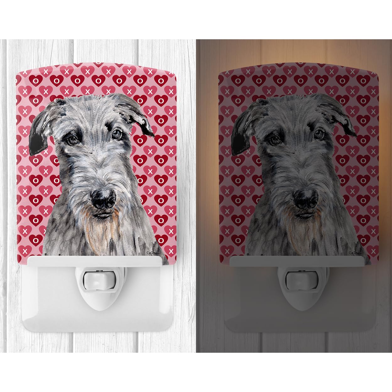 Carolines Treasures Ceramic Night Light, Scottish Deerhound Design, 6x4x3in, UL-Certified, Multicolor