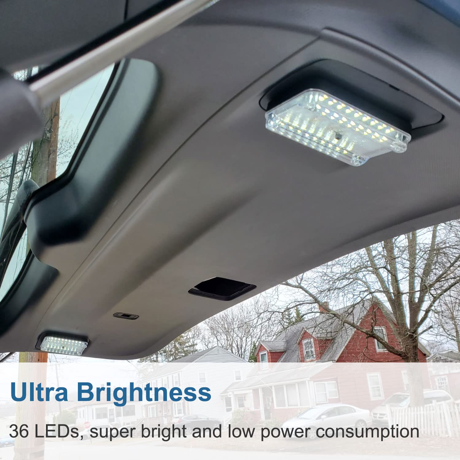 Linkhood 2-Pack Dc 12V 36 Led Car Truck Vehicle Auto Dome Roof Ceiling Interior Light Lamp White With On/Off Switch For Cars Vans Camper Vans & Taxis