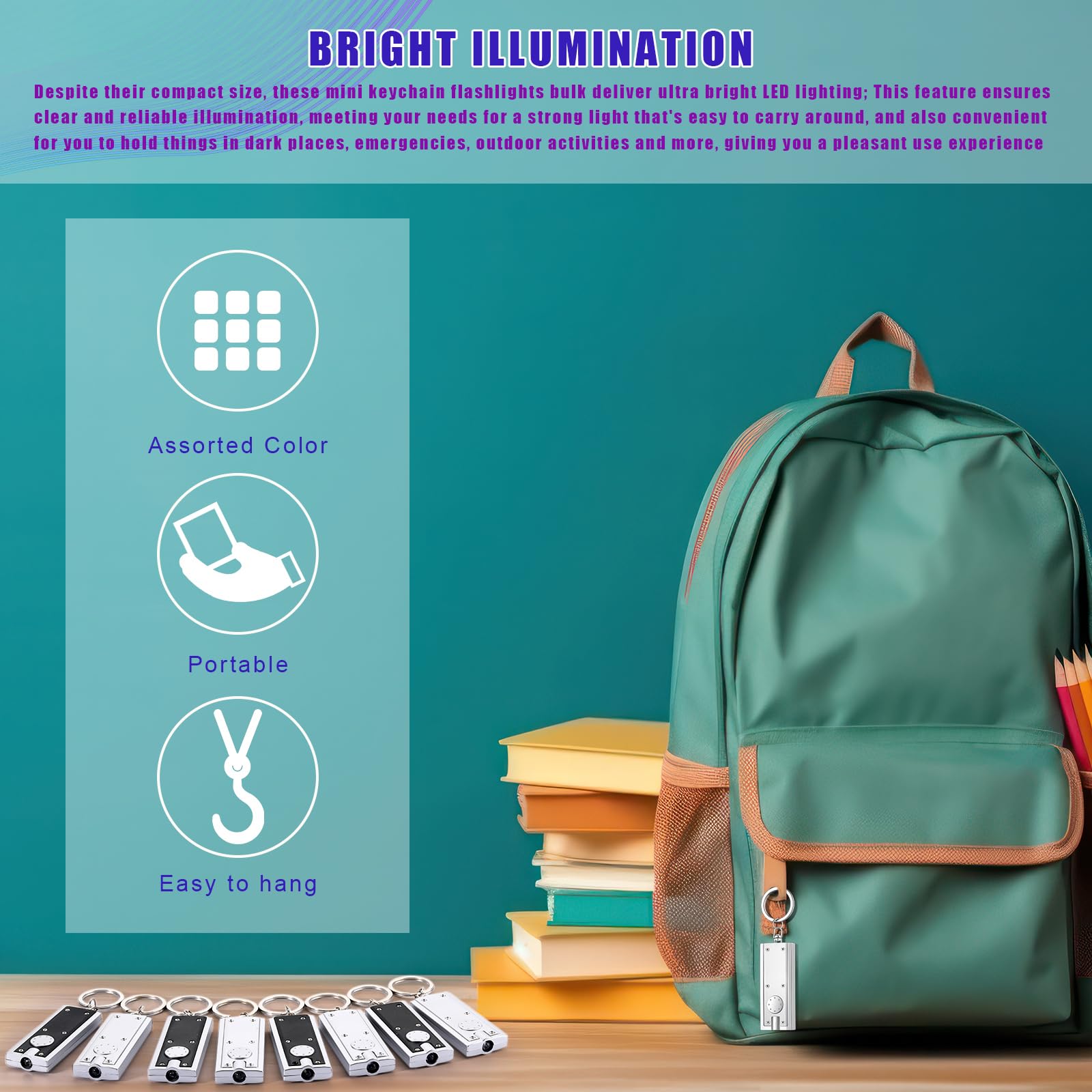 Glooglitter Mini Keychain Flashlight Led Keychain Light Bulk Small Flashlight For Outdoor Camping Hiking Equipment And Emergency Gift(Black, Silver)