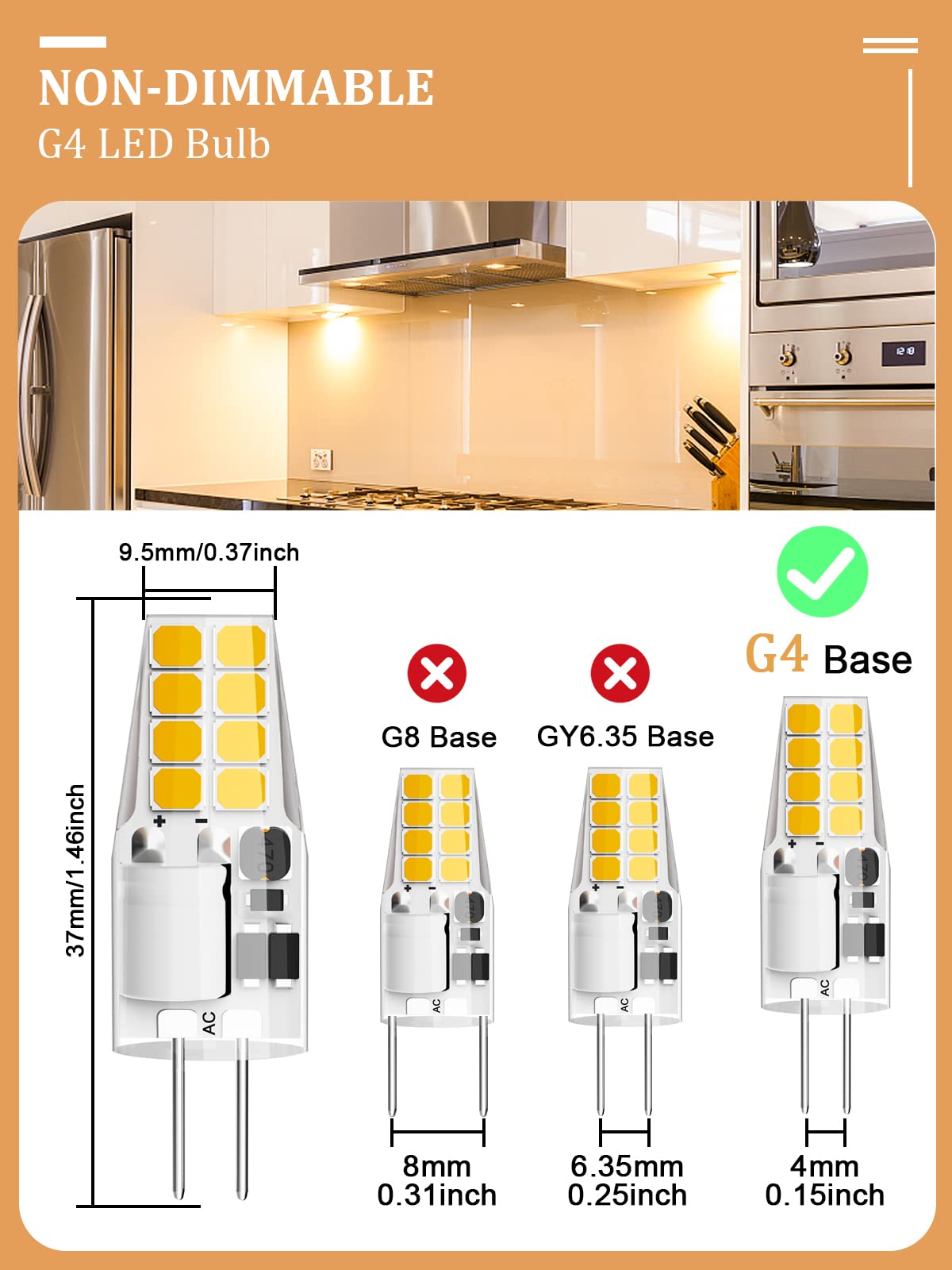 DUMILOO G4 LED Bulb T3 JC Bi-Pin Base 3W AC/DC 12V Warm White 3000K 20W-25W Halogen Bulb Replacement for Under Cabinet Puck Ligh